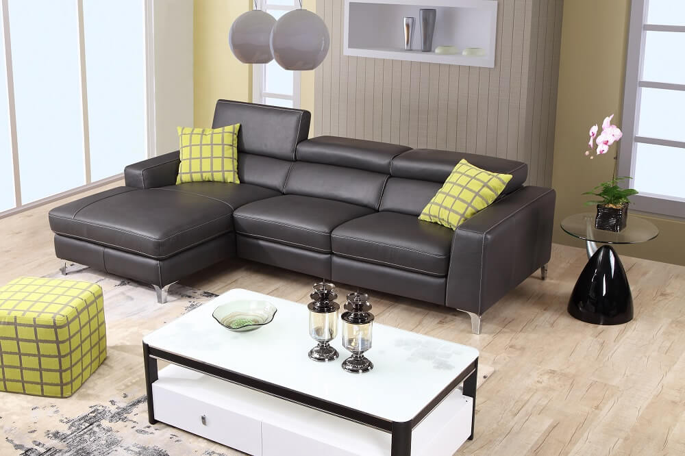 Ariana Premium Leather Sectional, Left Arm Chaise by J&M Furniture