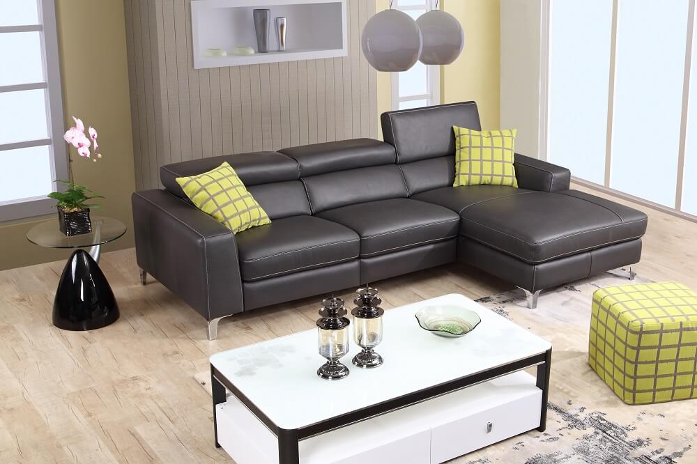 Ariana Premium Leather Sectional, Right Arm Chaise by J&M Furniture