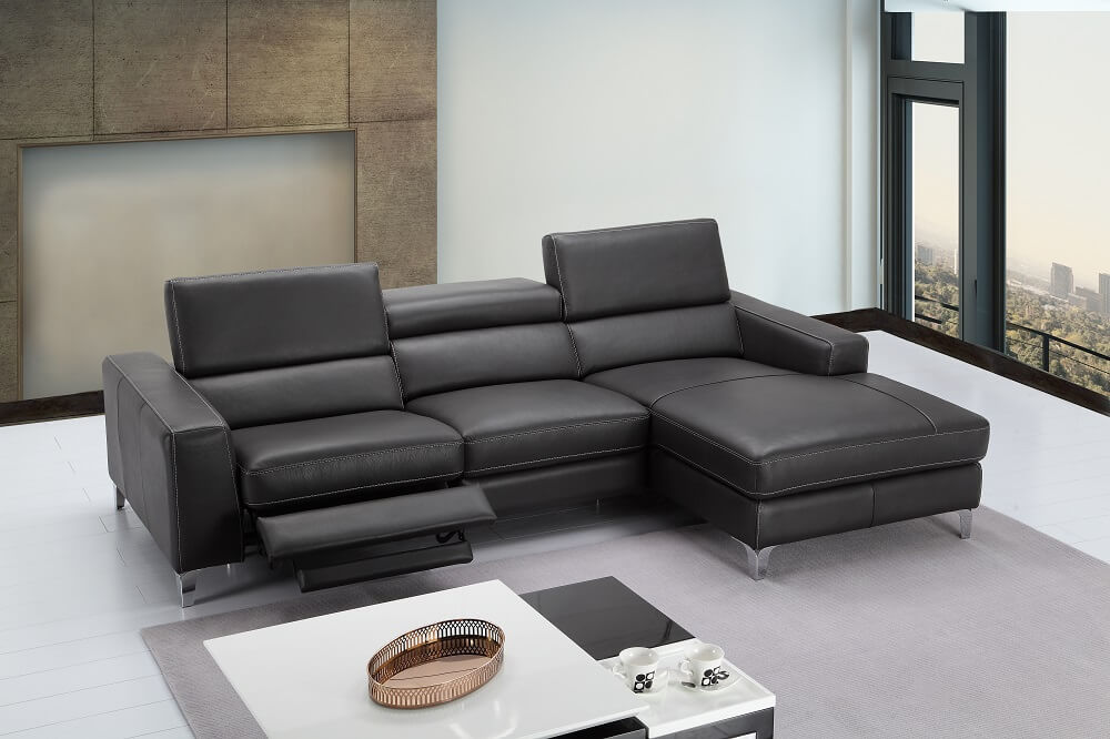 Ariana Premium Leather Sectional, Right Arm Chaise by J&M Furniture