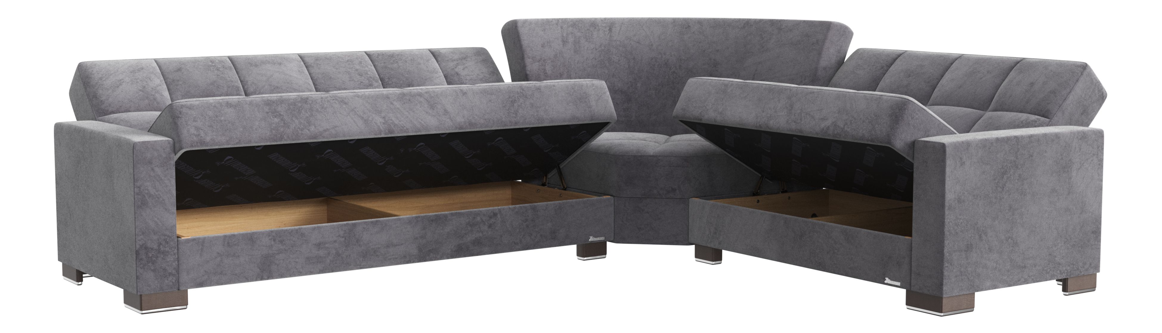 Armada Microfiber Fabric Convertible Sectional Sofa