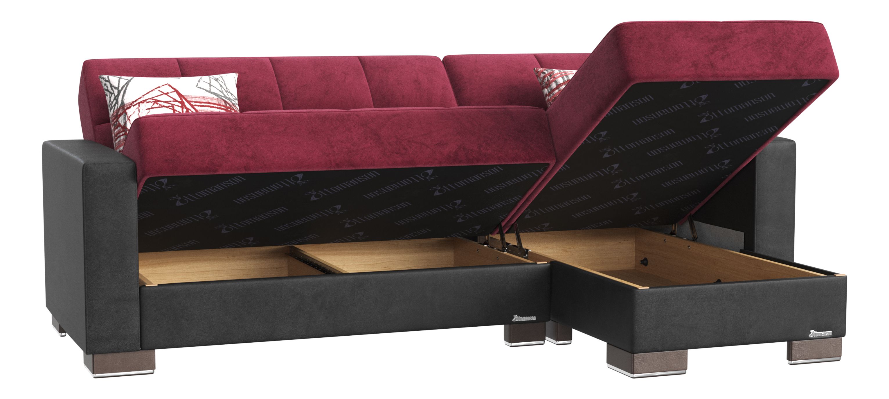 Armada Microfiber/PU Convertible L-Shaped Sectional Sofa