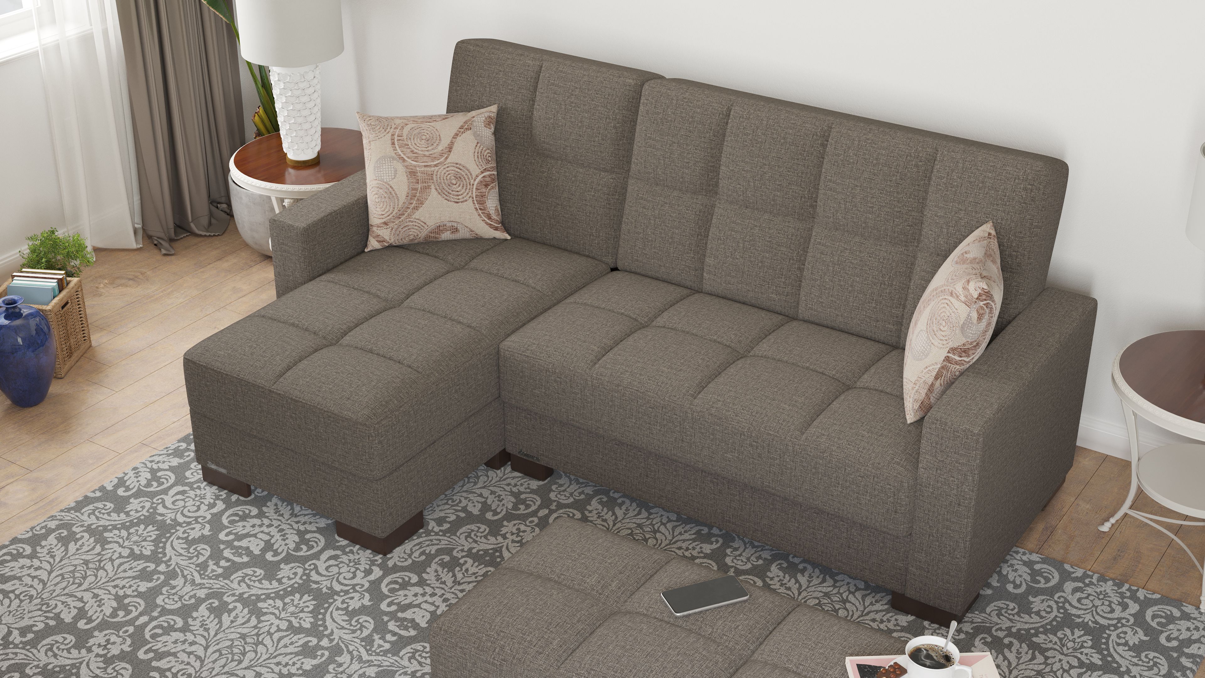 Armada Fabric Convertible L-Shaped Sectional Sofa