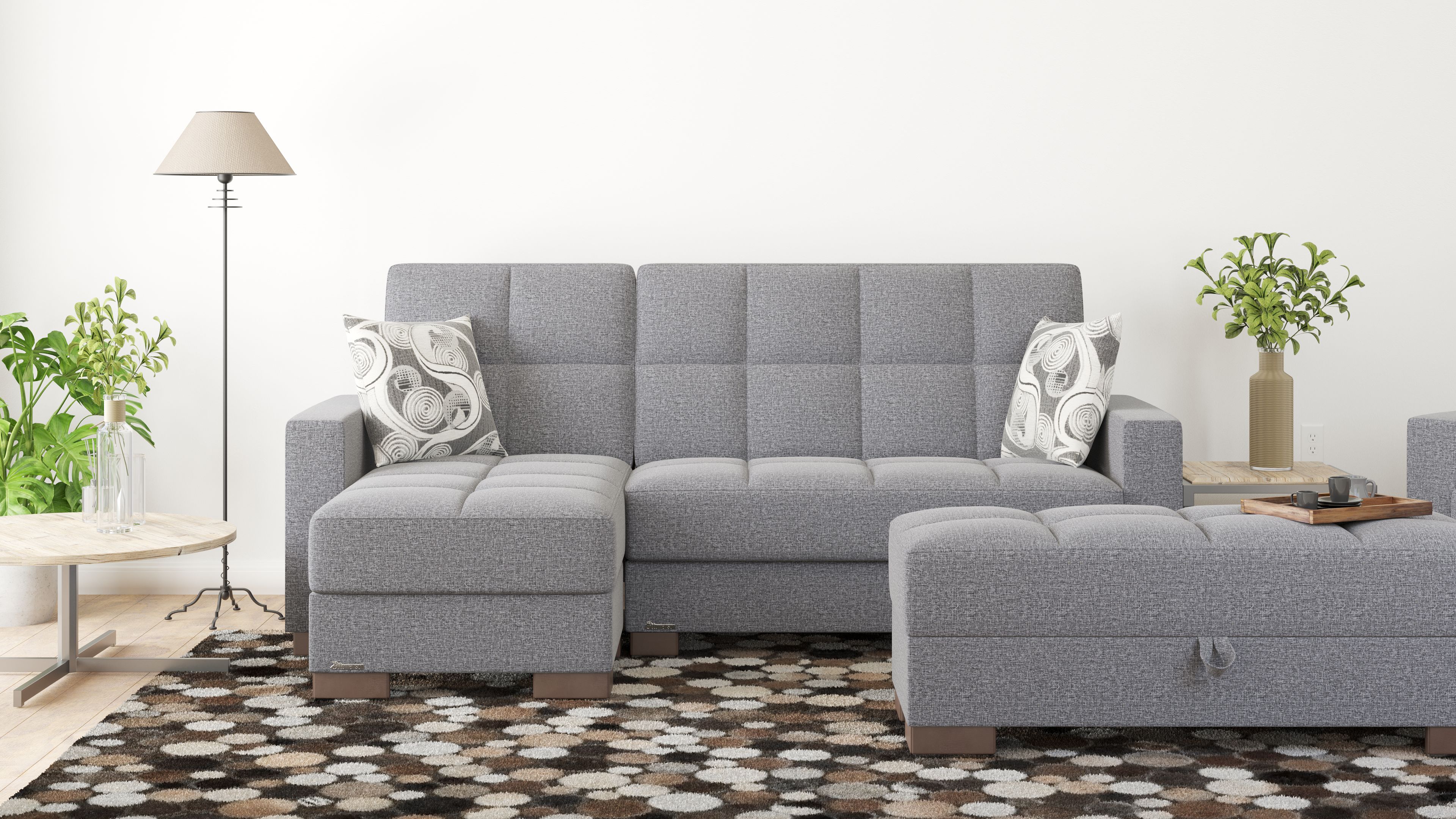 Armada Fabric Convertible L-Shaped Sectional Sofa
