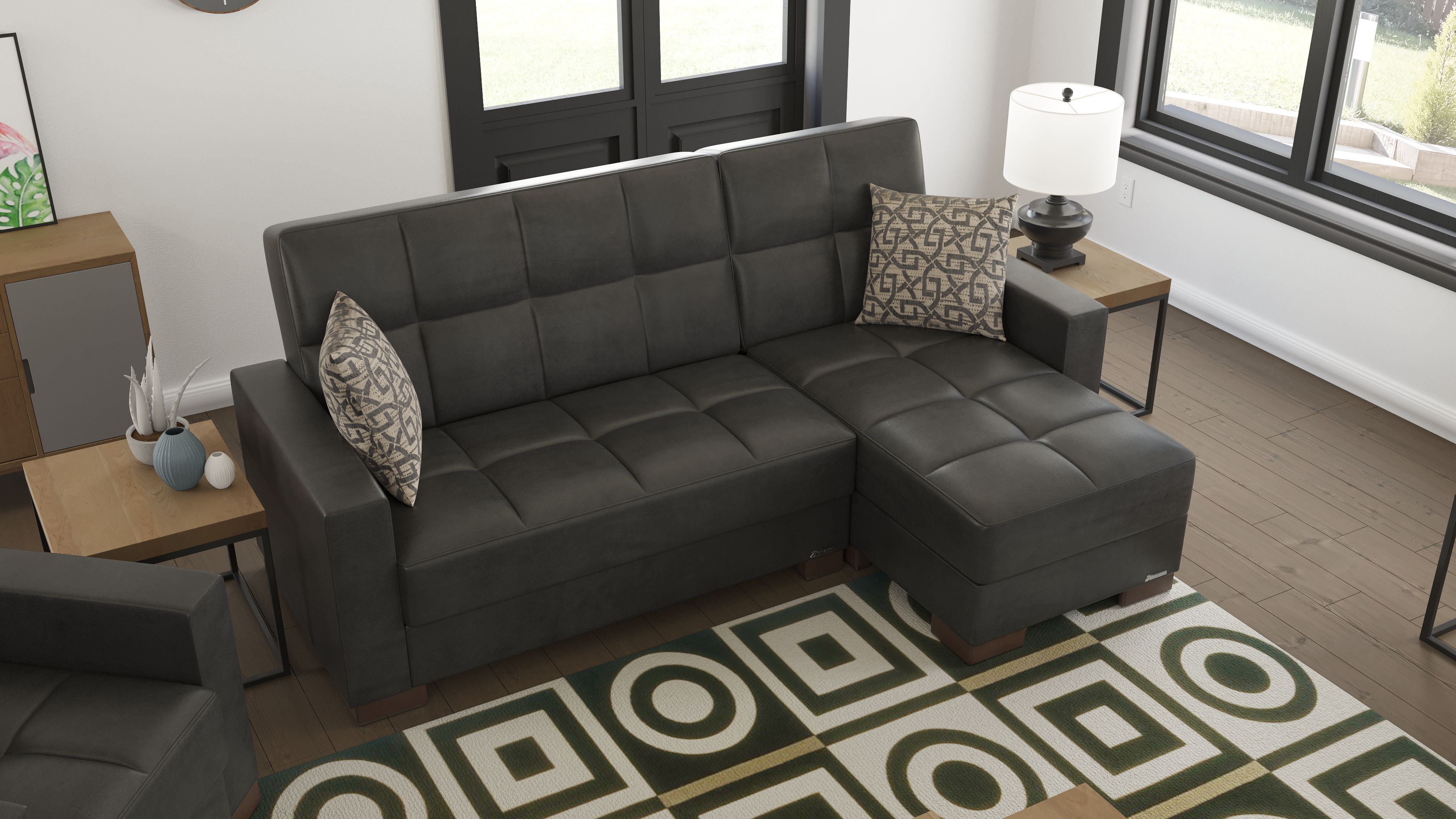 Armada PU Convertible L-Shaped Sectional Sofa