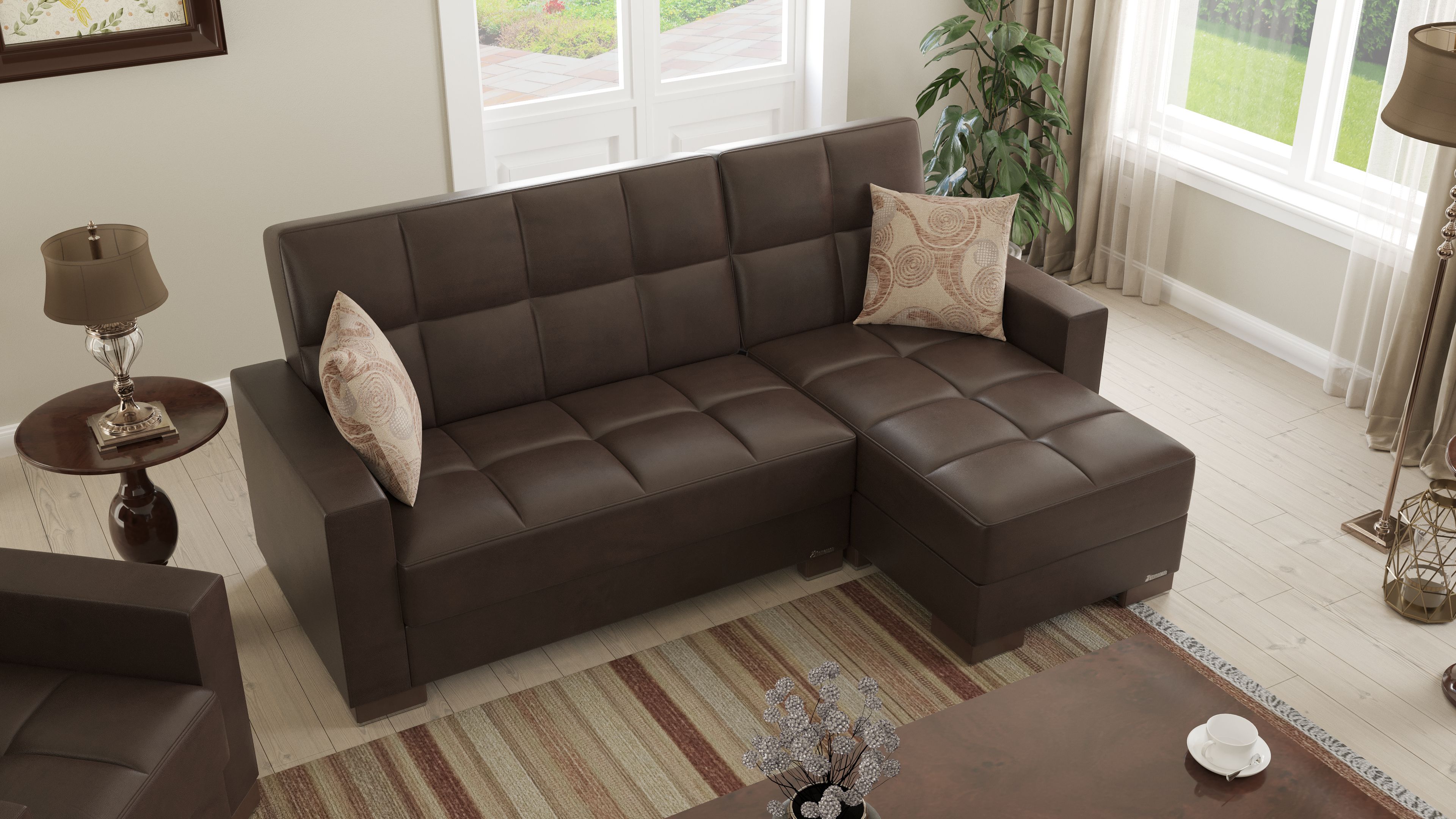 Armada PU Convertible L-Shaped Sectional Sofa