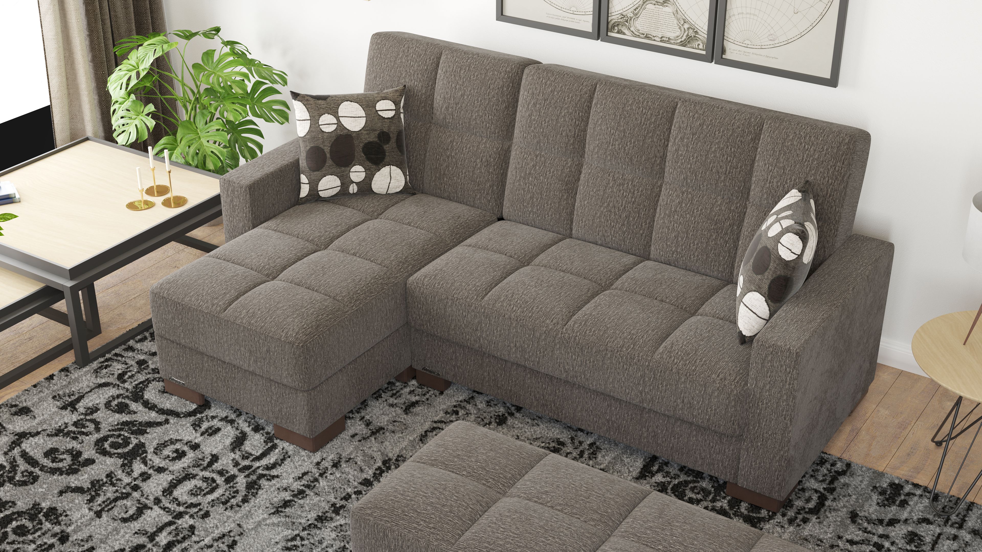 Armada Fabric Convertible L-Shaped Sectional Sofa