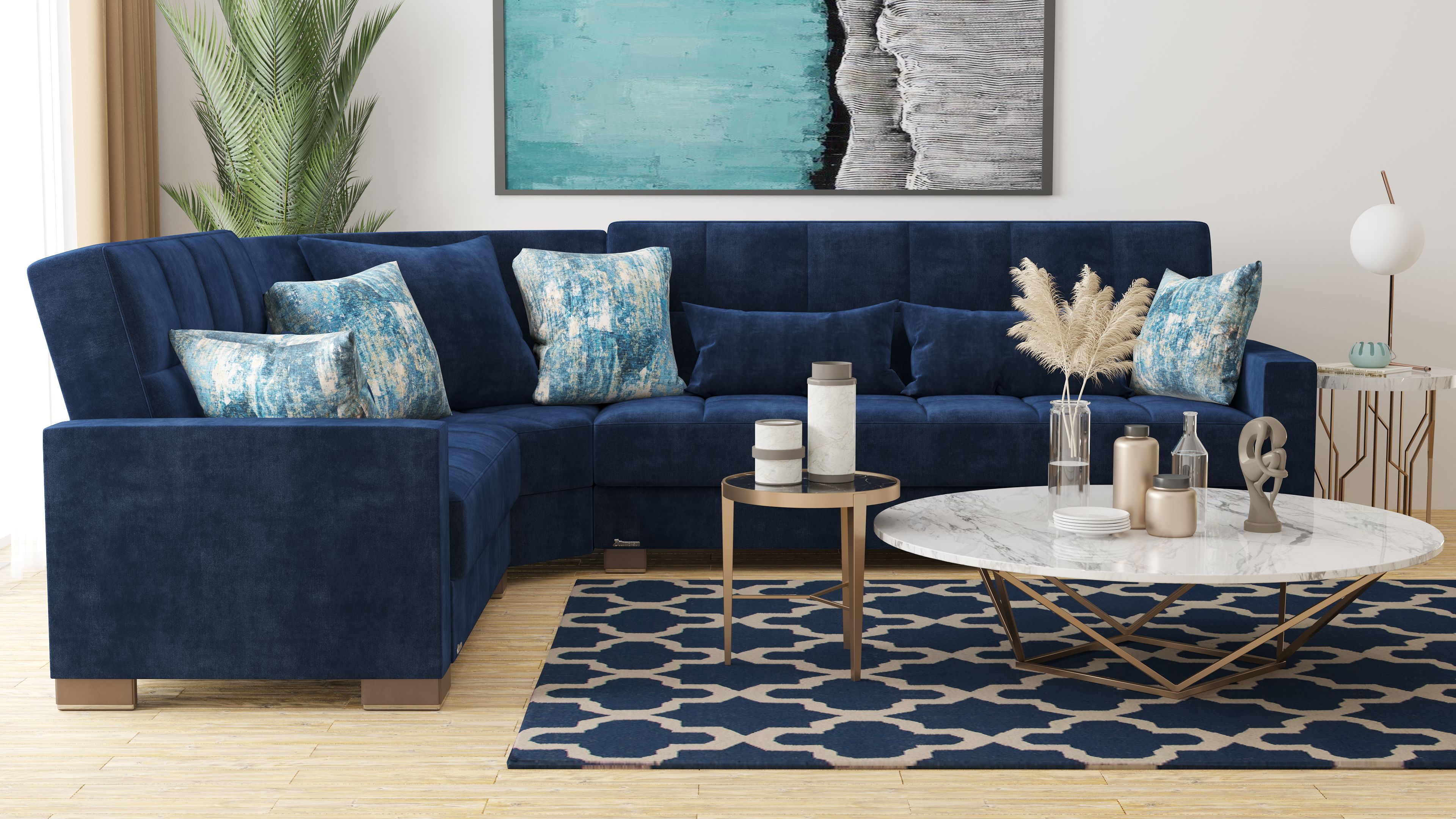 Armada Fabric Convertible Sectional Sofa