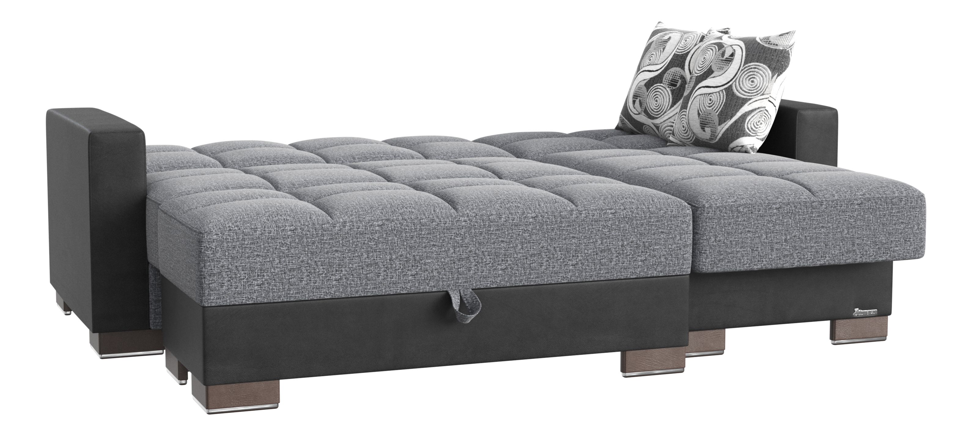 Armada Fabric/PU Convertible L-Shaped Sectional Sofa