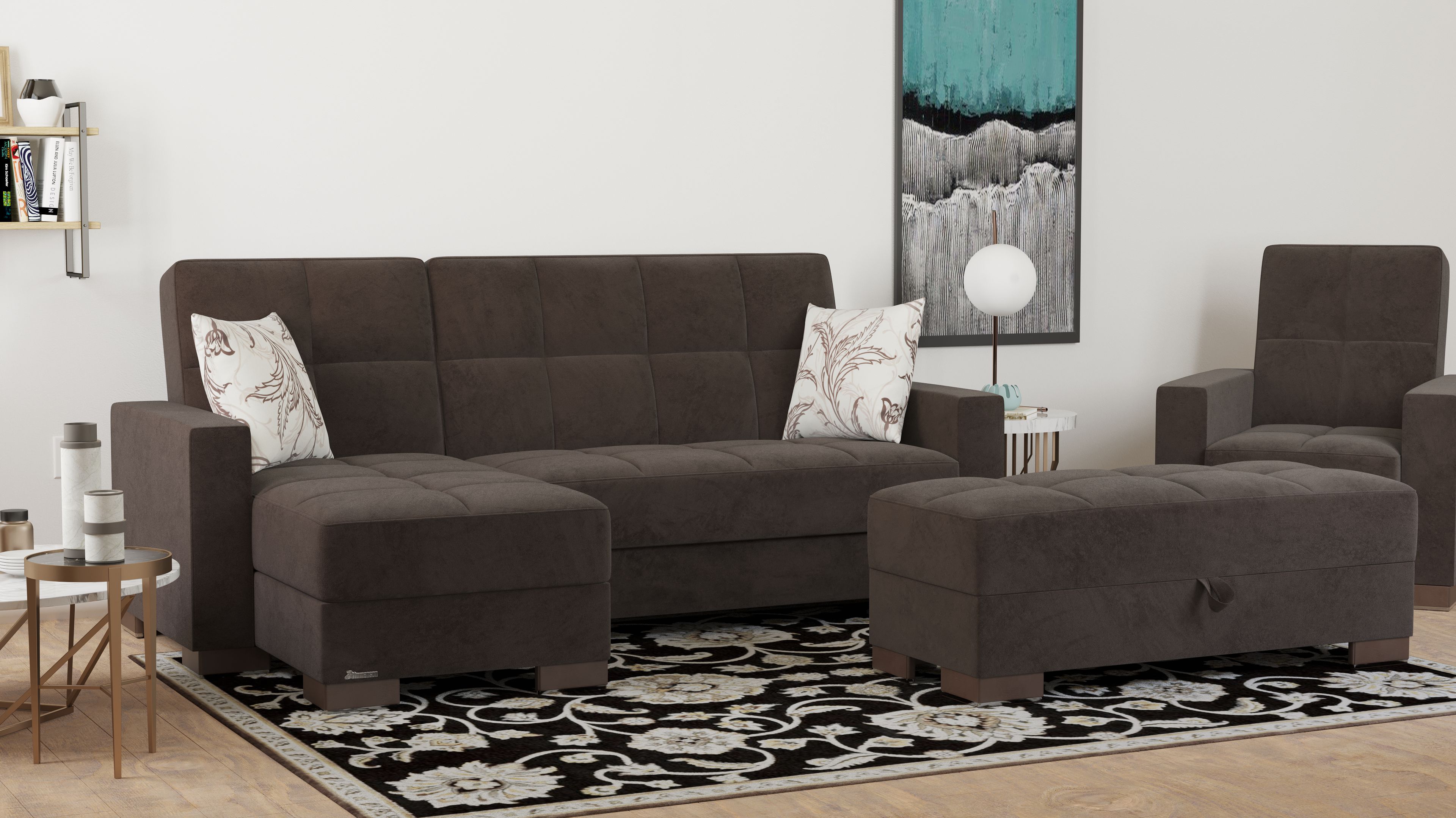 Armada Fabric Convertible L-Shaped Sectional Sofa