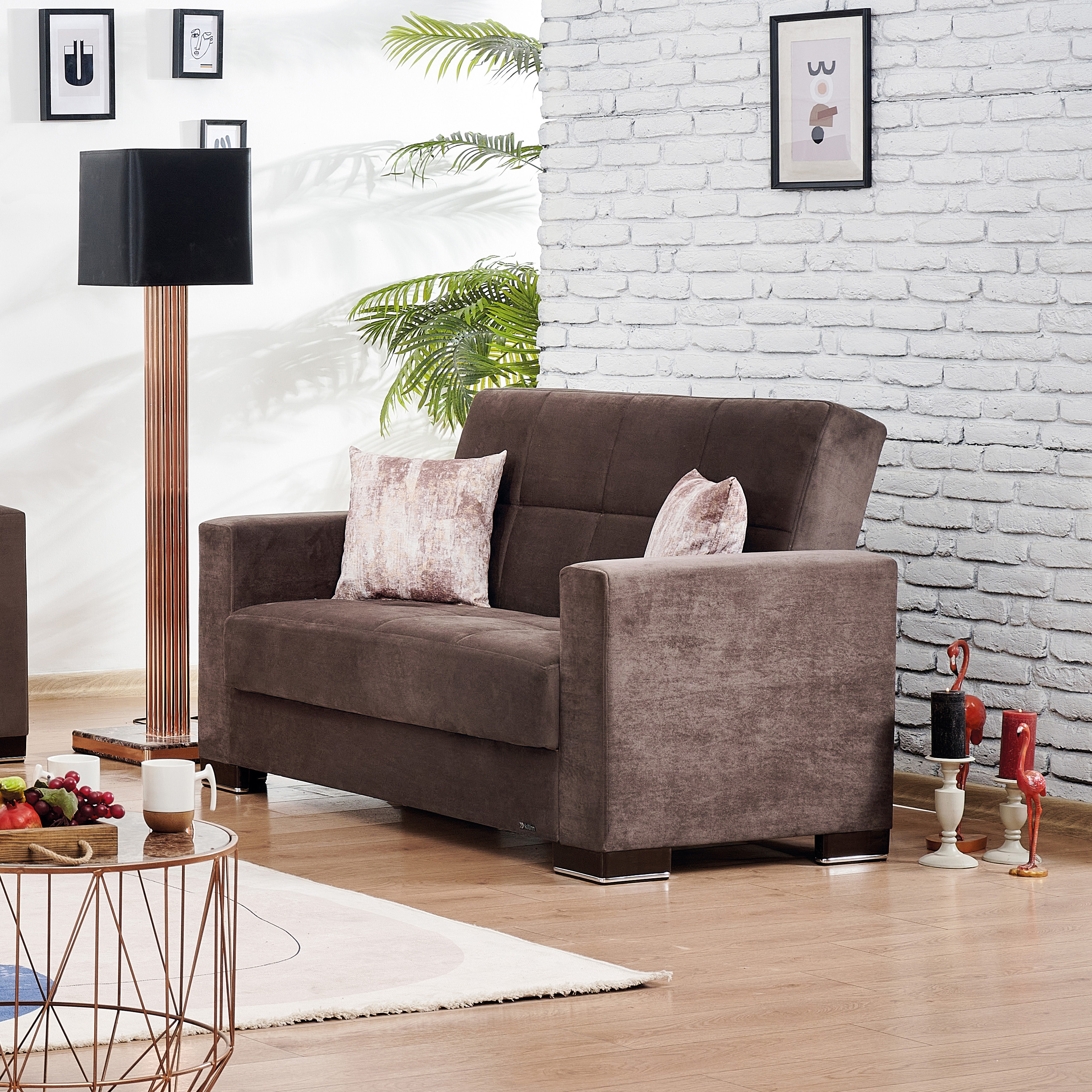 Armada Fabric Convertible Loveseat