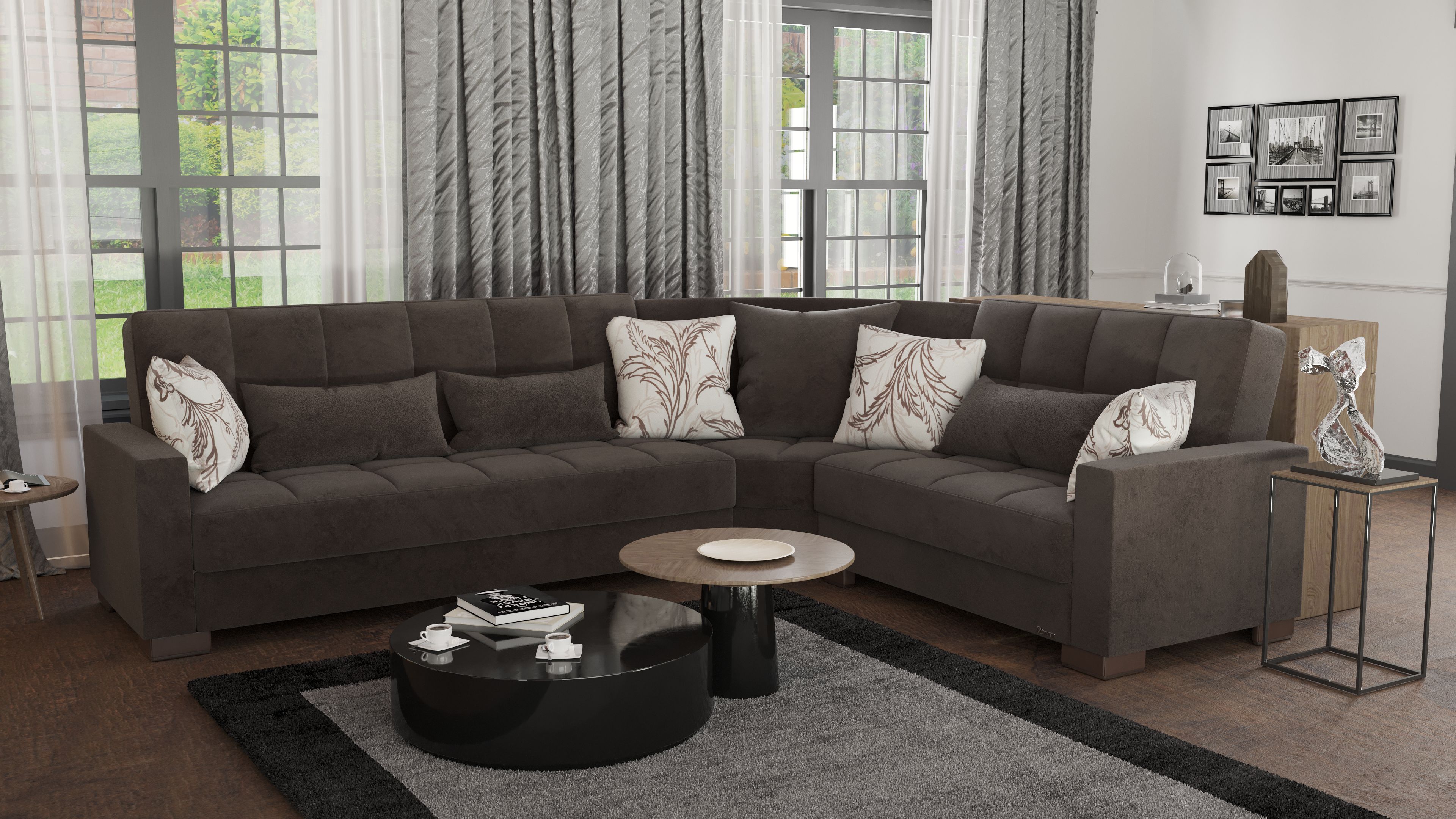 Armada Fabric Convertible Sectional Sofa