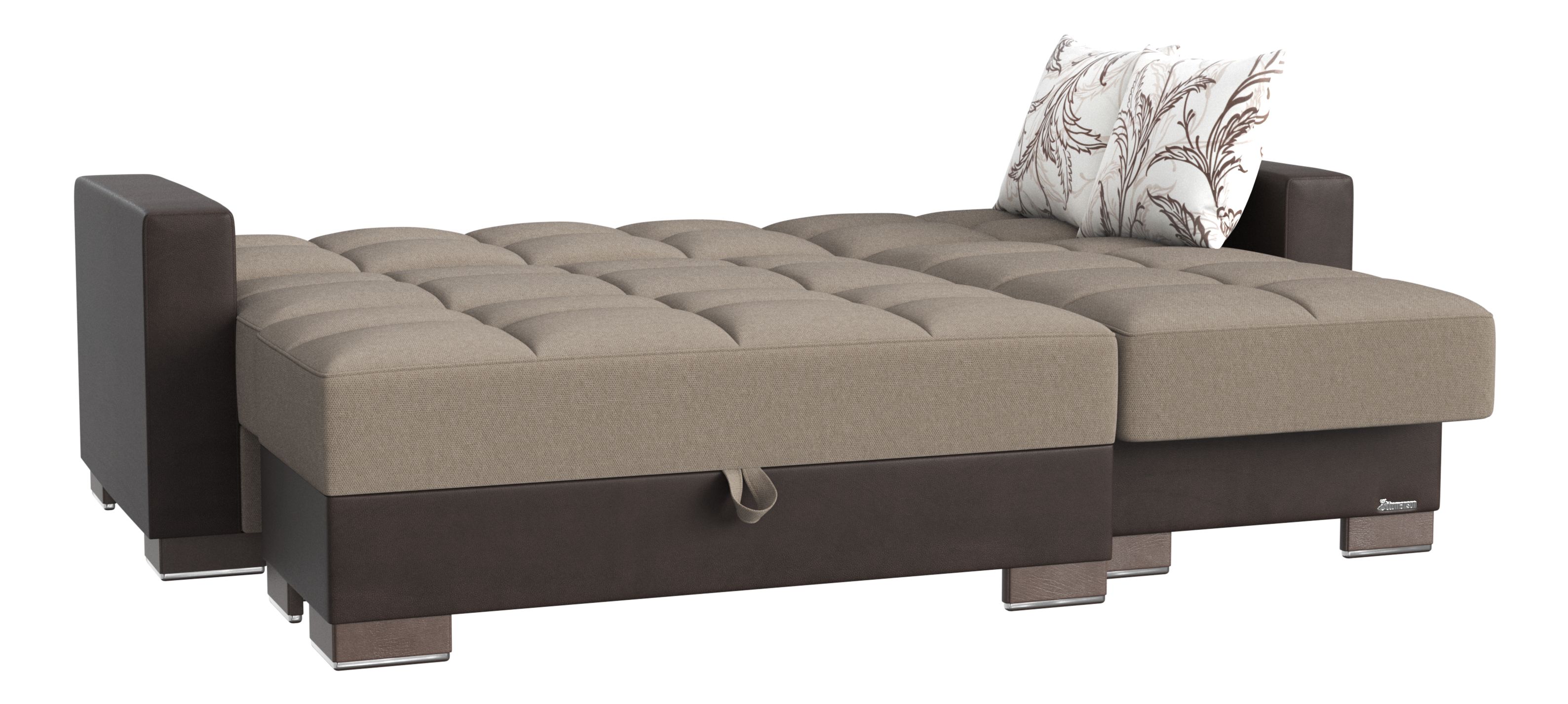Armada Fabric/PU Convertible L-Shaped Sectional Sofa