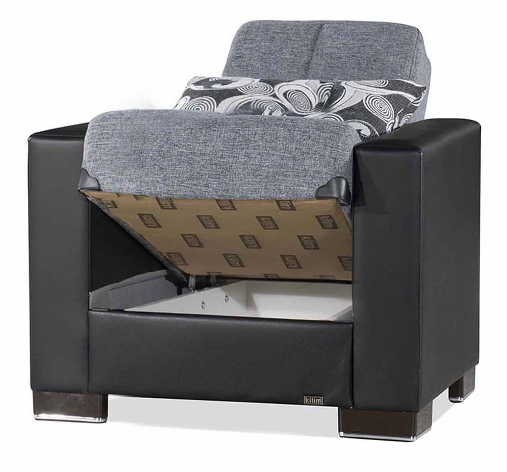 Armada Chenille Fabric/PU Convertible Sleeper Chair