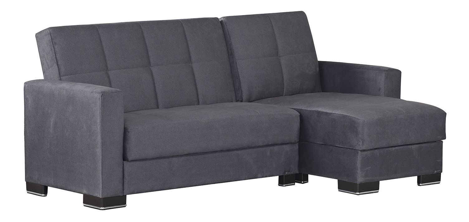 Armada Fabric/PU Convertible L-Shaped Sectional Sofa