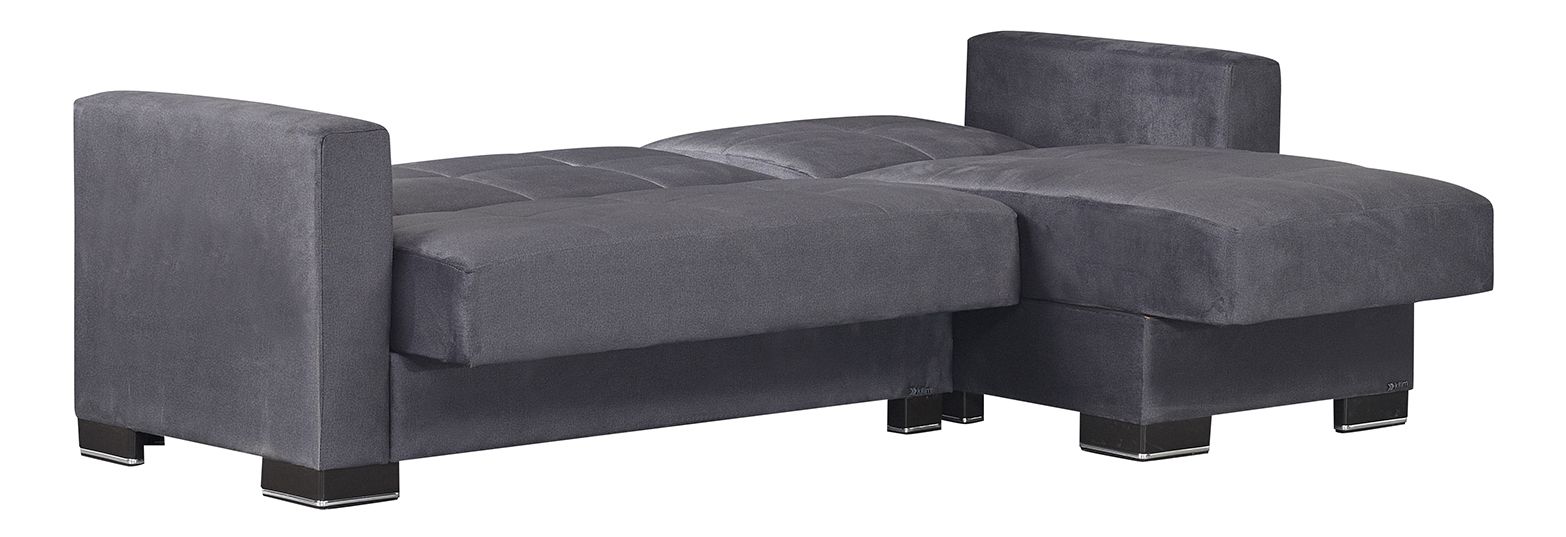 Armada Fabric/PU Convertible L-Shaped Sectional Sofa