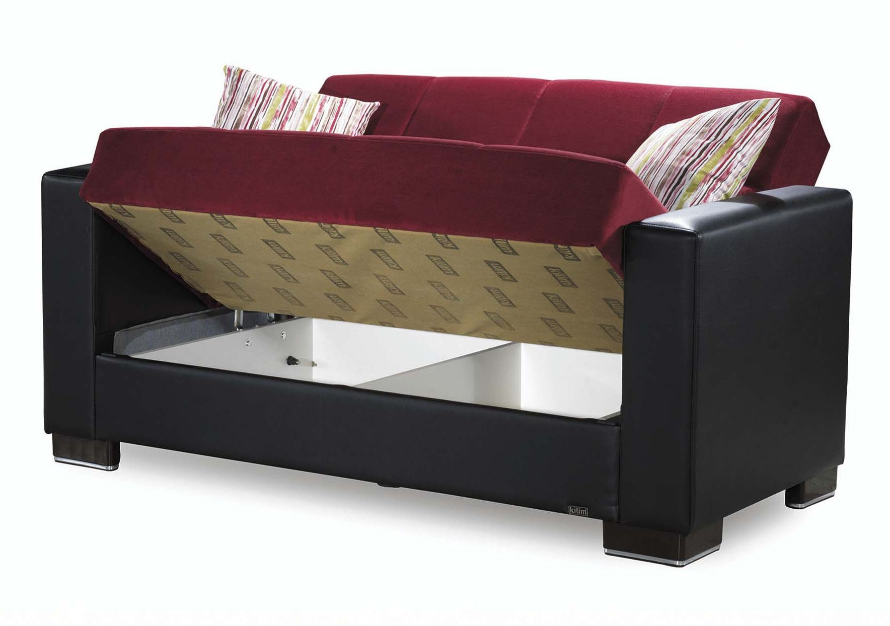 Armada Fabric/PU Convertible Loveseat