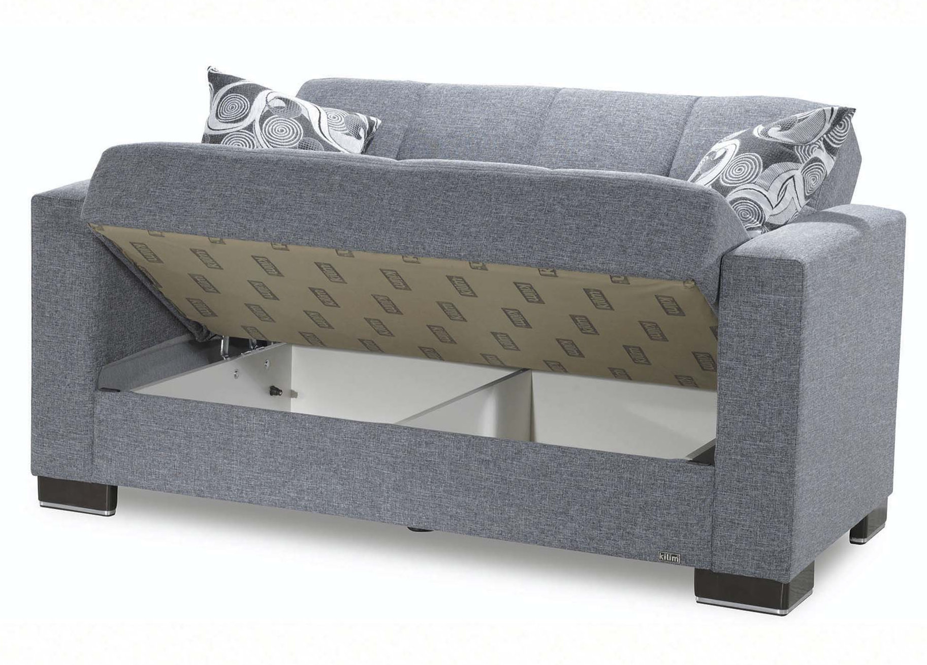 Armada Chenille Fabric Convertible Loveseat