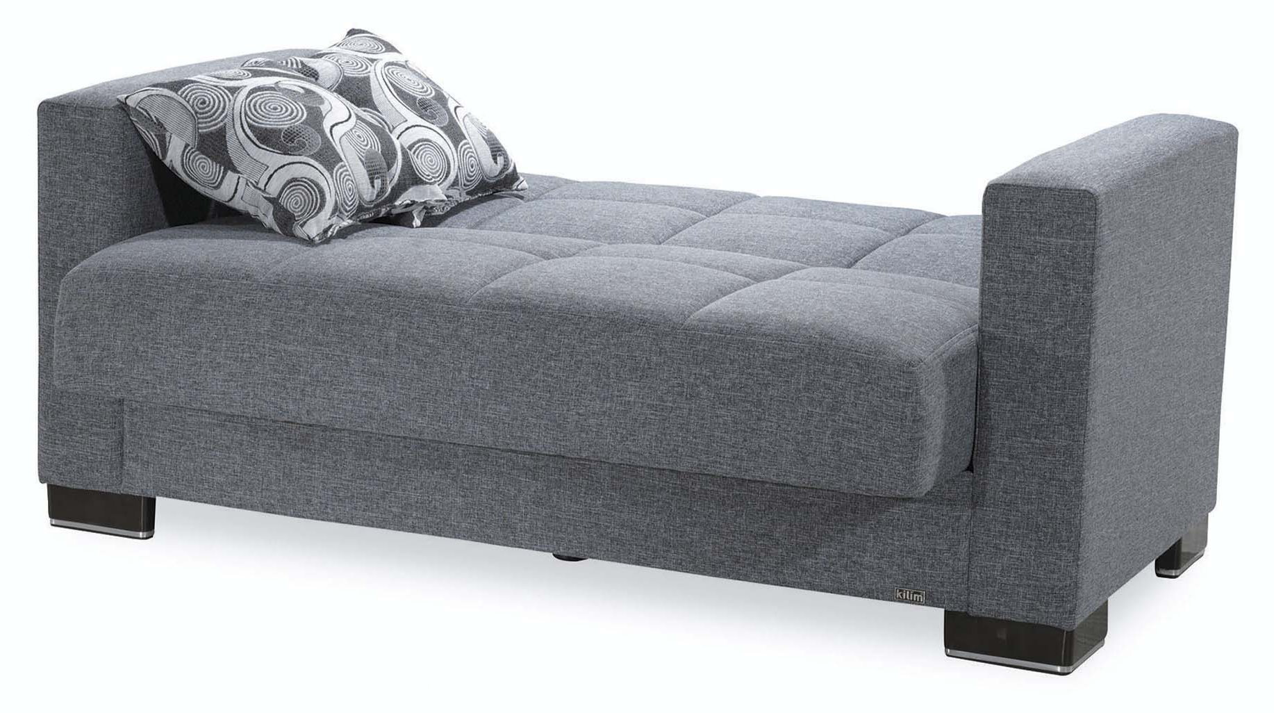 Armada Chenille Fabric Convertible Loveseat