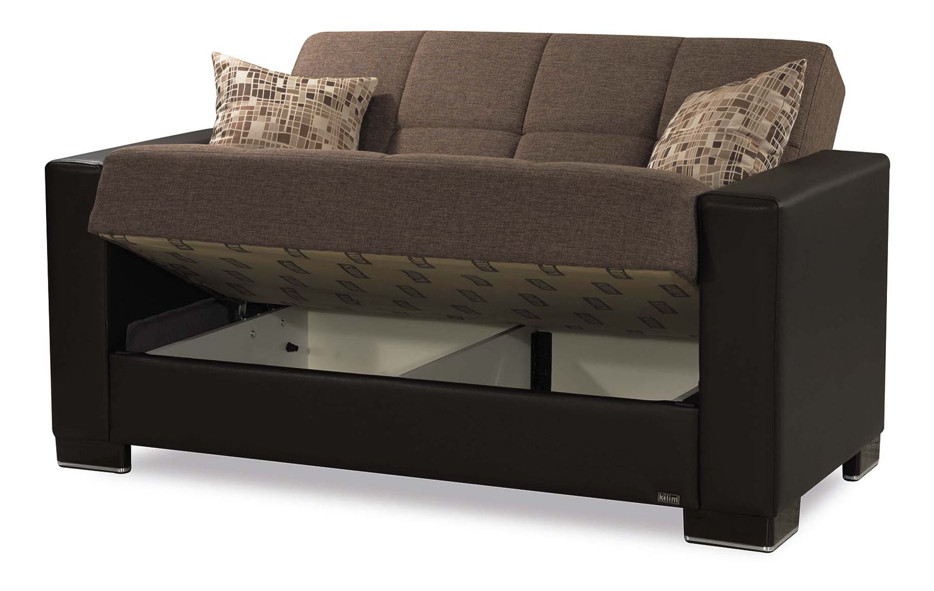 Armada Fabric/PU Convertible Loveseat