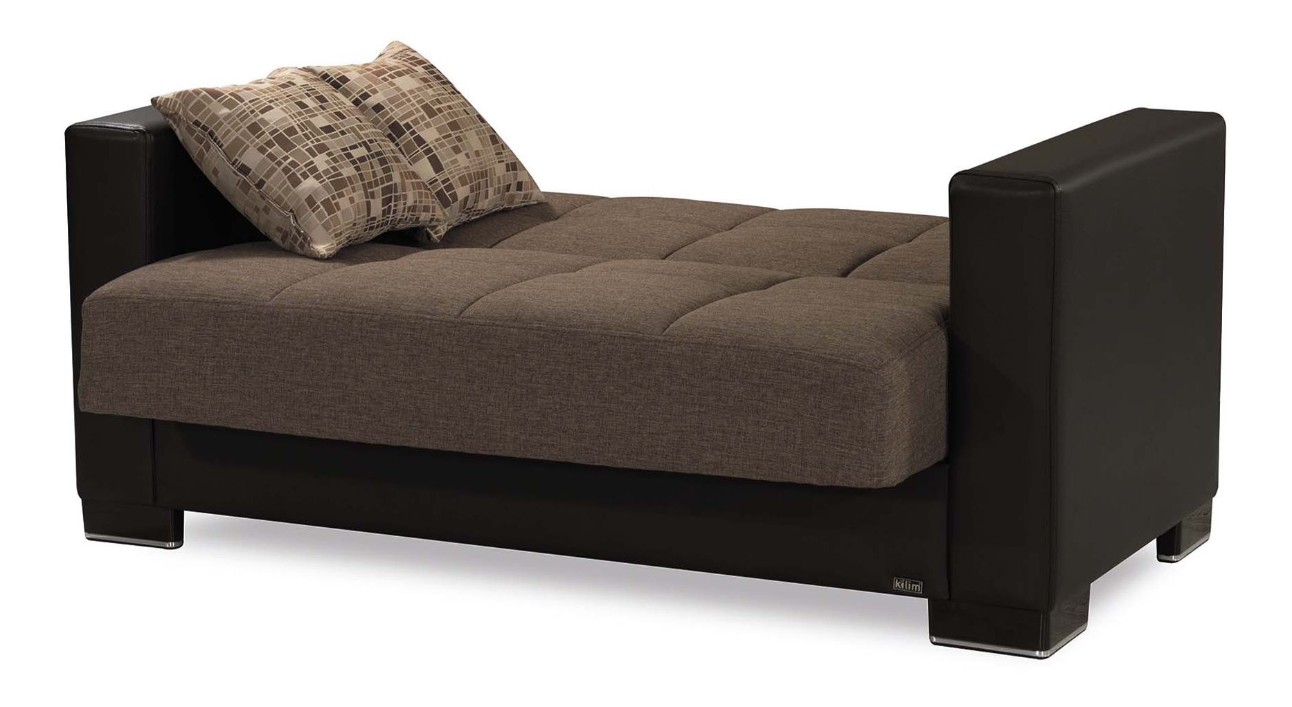 Armada Fabric/PU Convertible Loveseat