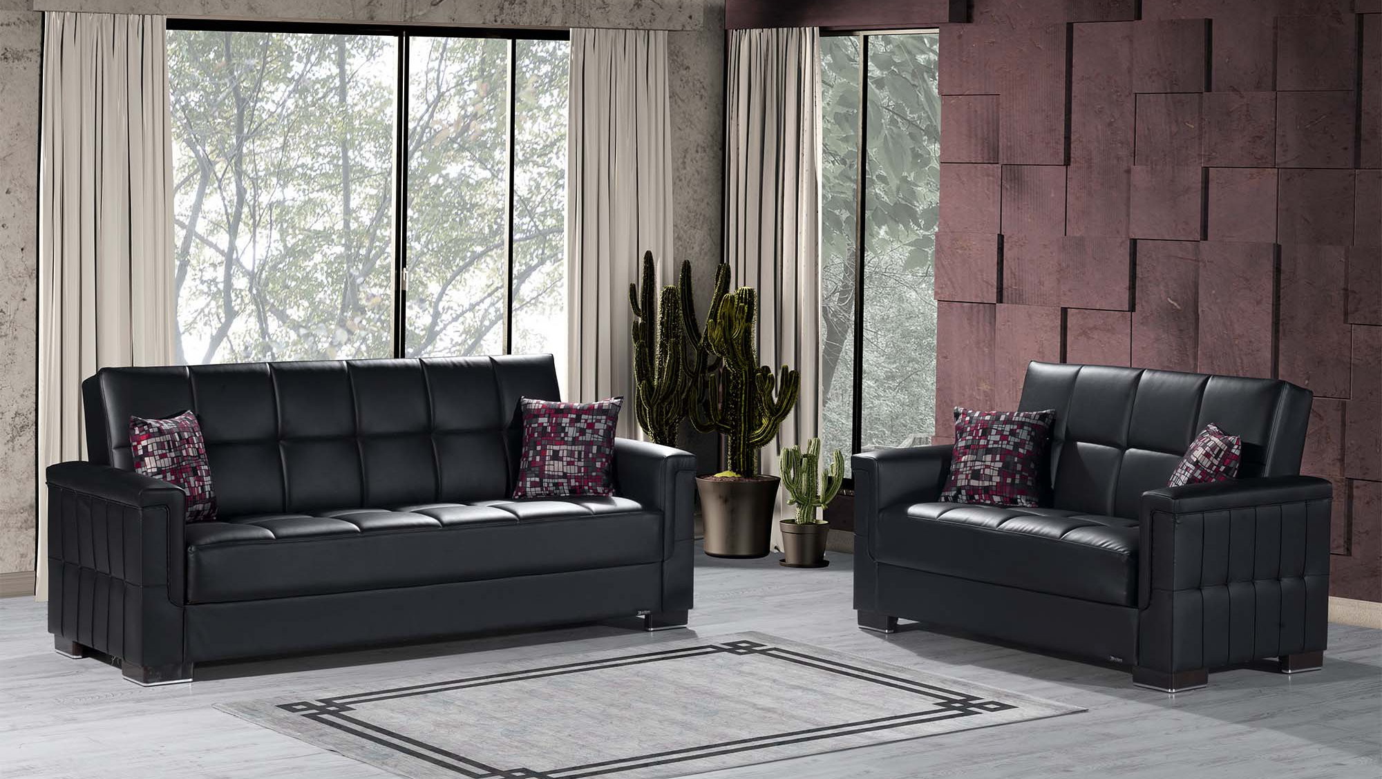 Armada PU Convertible Loveseat
