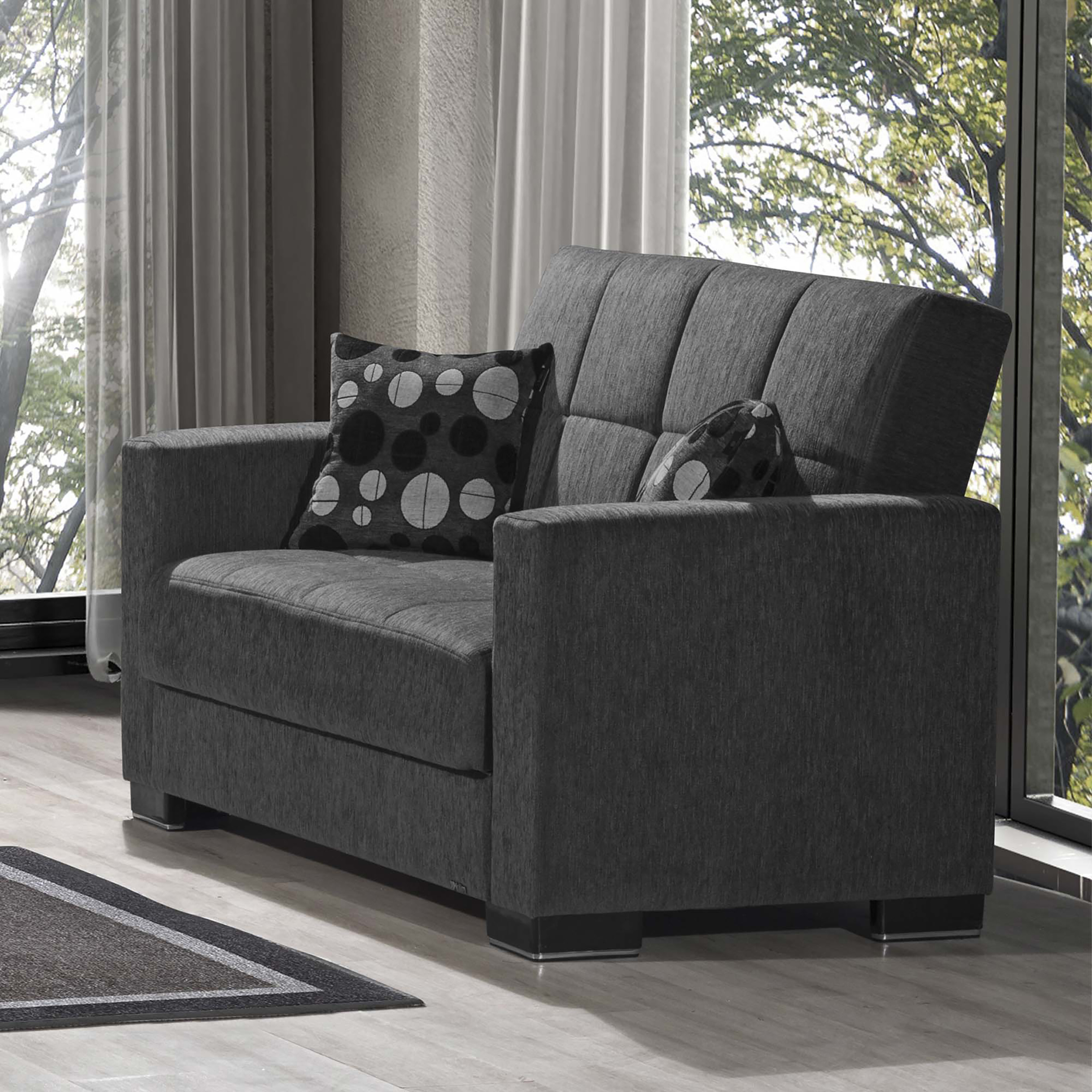 Armada Fabric Convertible Loveseat