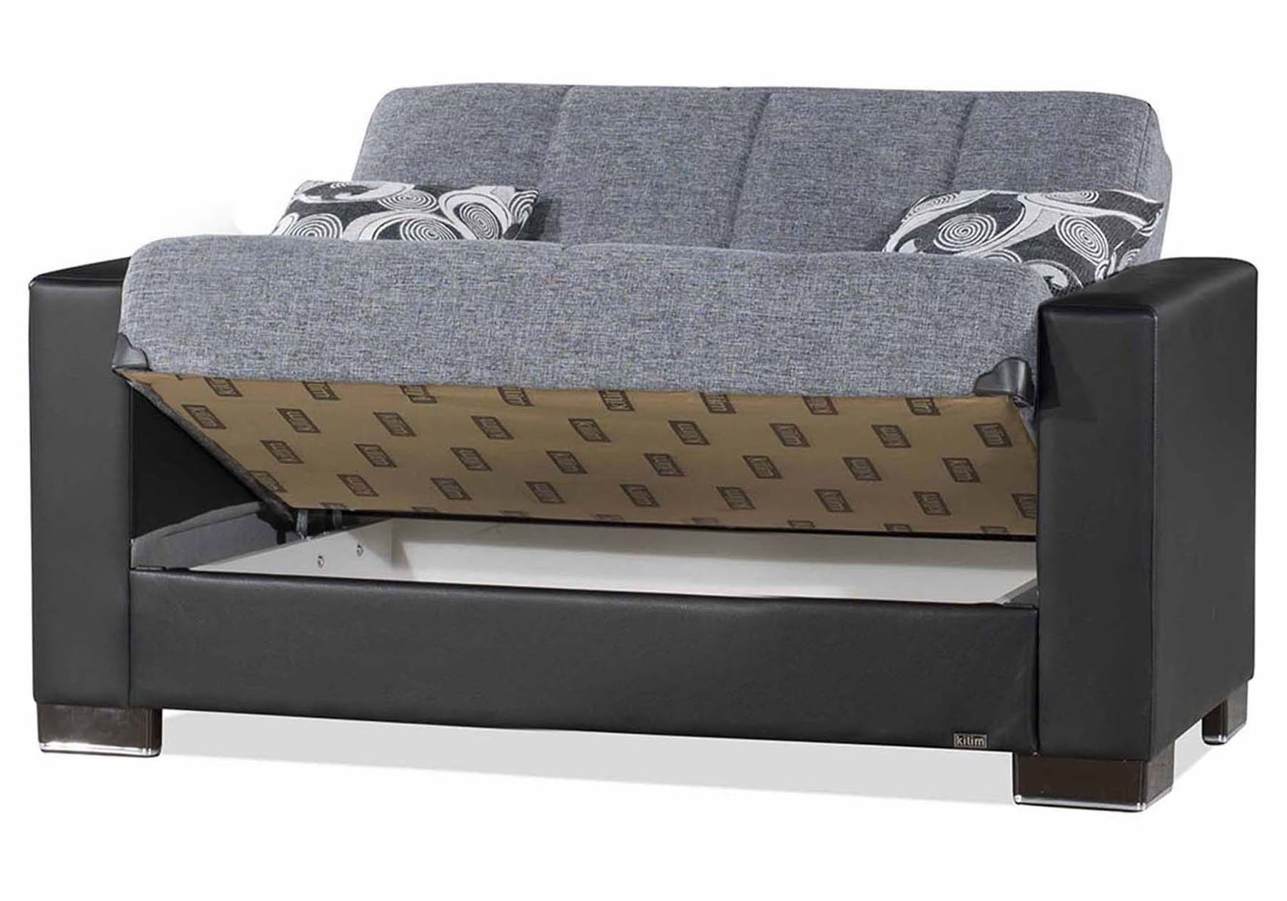 Armada Fabric/PU Convertible Loveseat