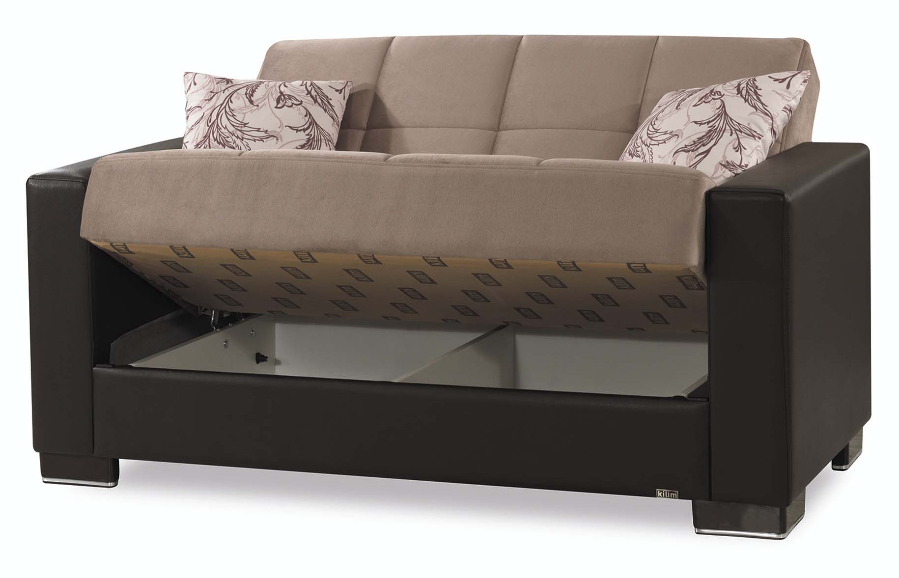 Armada Fabric/PU Convertible Loveseat