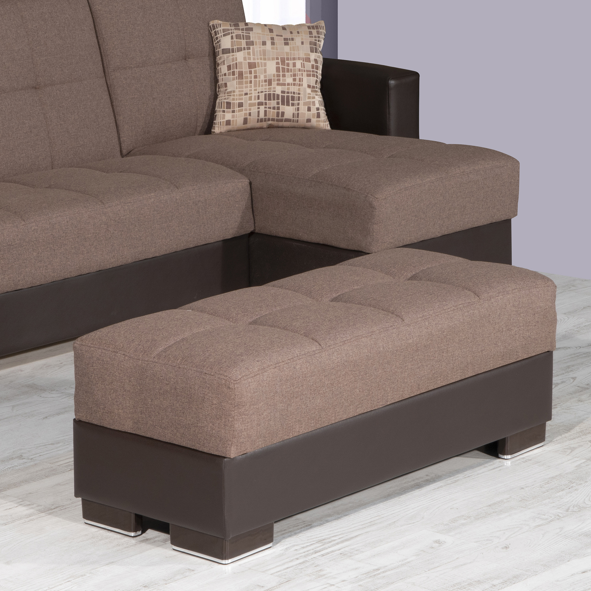 Armada Fabric/PU Lounge Storage Ottoman