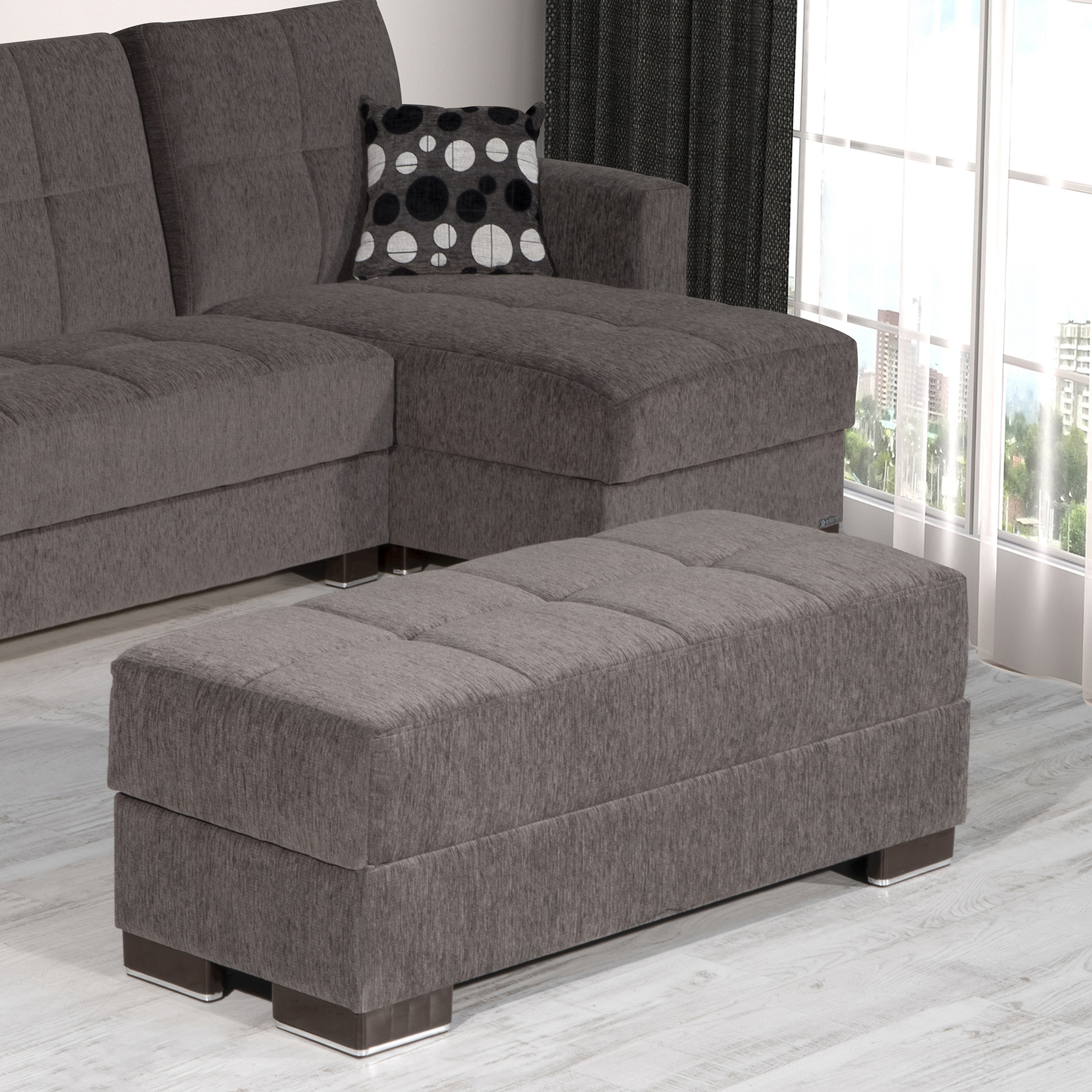 Armada Fabric Lounge Storage Ottoman