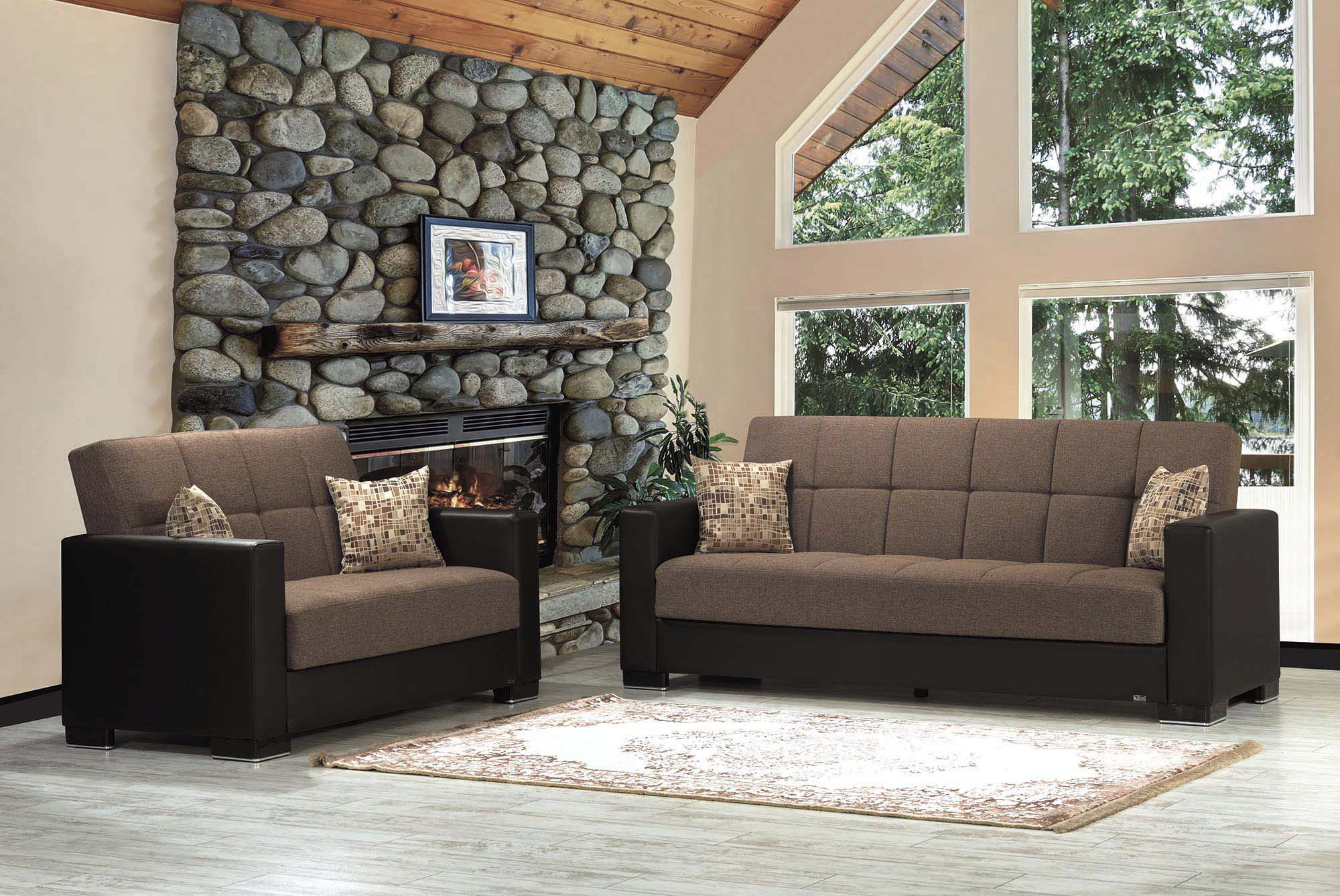 Armada Fabric/PU Convertible Sofabed