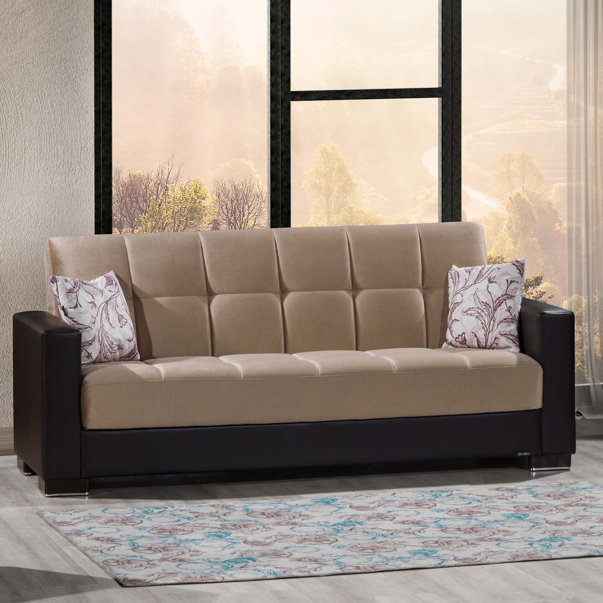 Armada Fabric/PU Convertible Sofabed