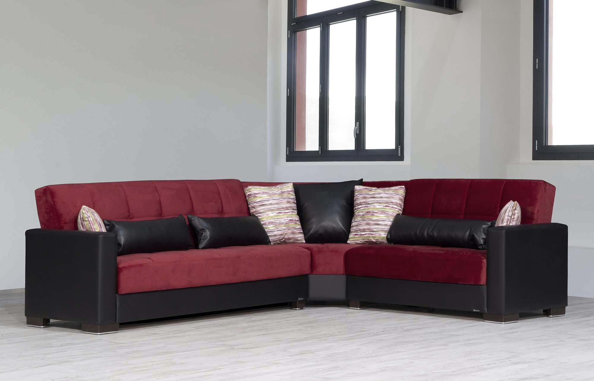 Armada Fabric/PU Convertible Sectional Sofa