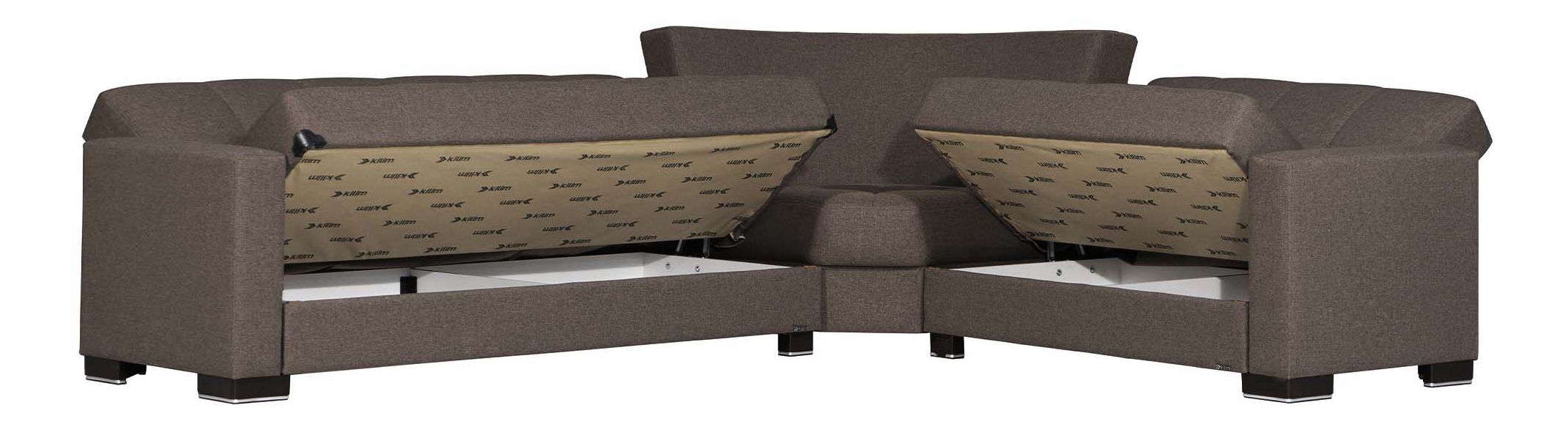 Armada Chenille Fabric Convertible Sectional Sofa