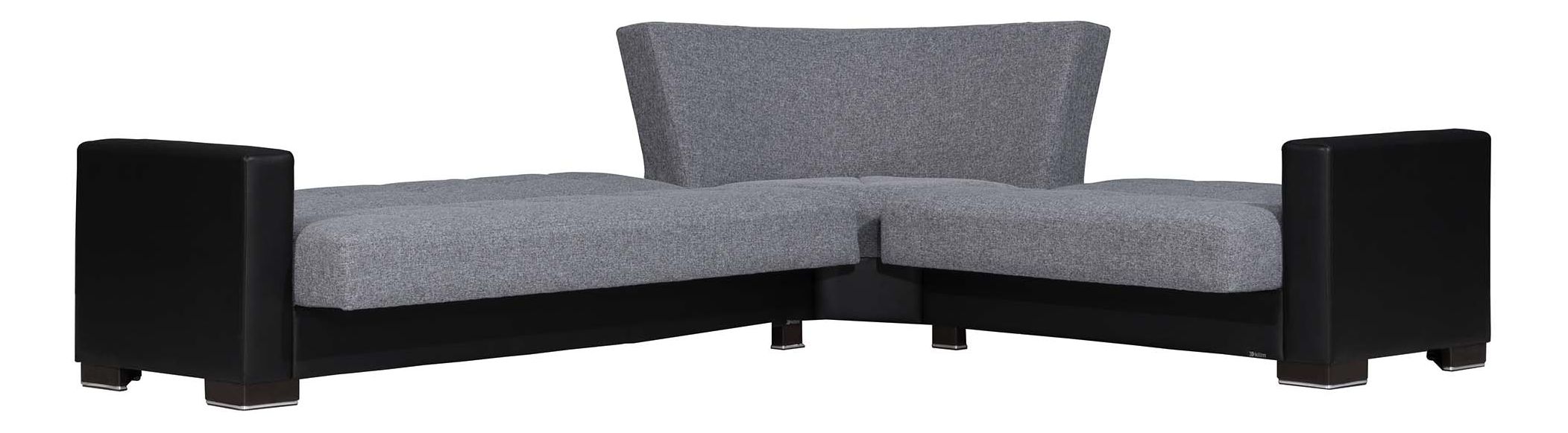 Armada Chenille Fabric/PU Convertible Sectional Sofa