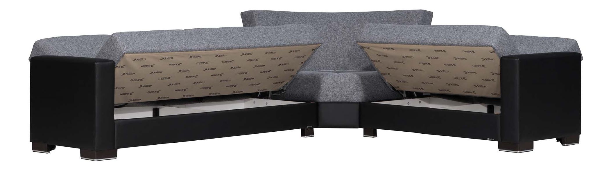 Armada Chenille Fabric/PU Convertible Sectional Sofa