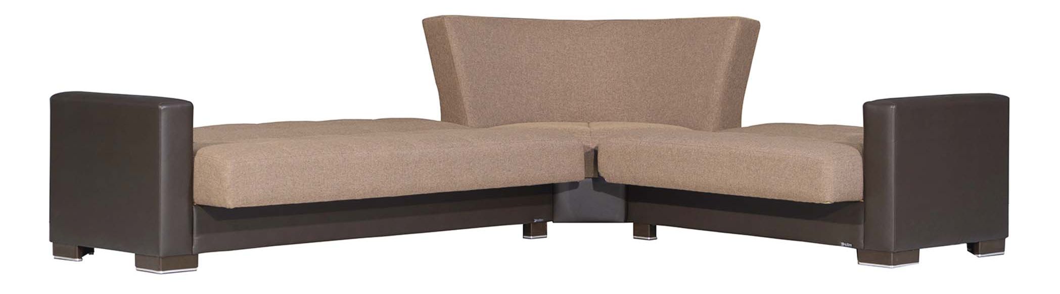 Armada Fabric/PU Convertible Sectional Sofa