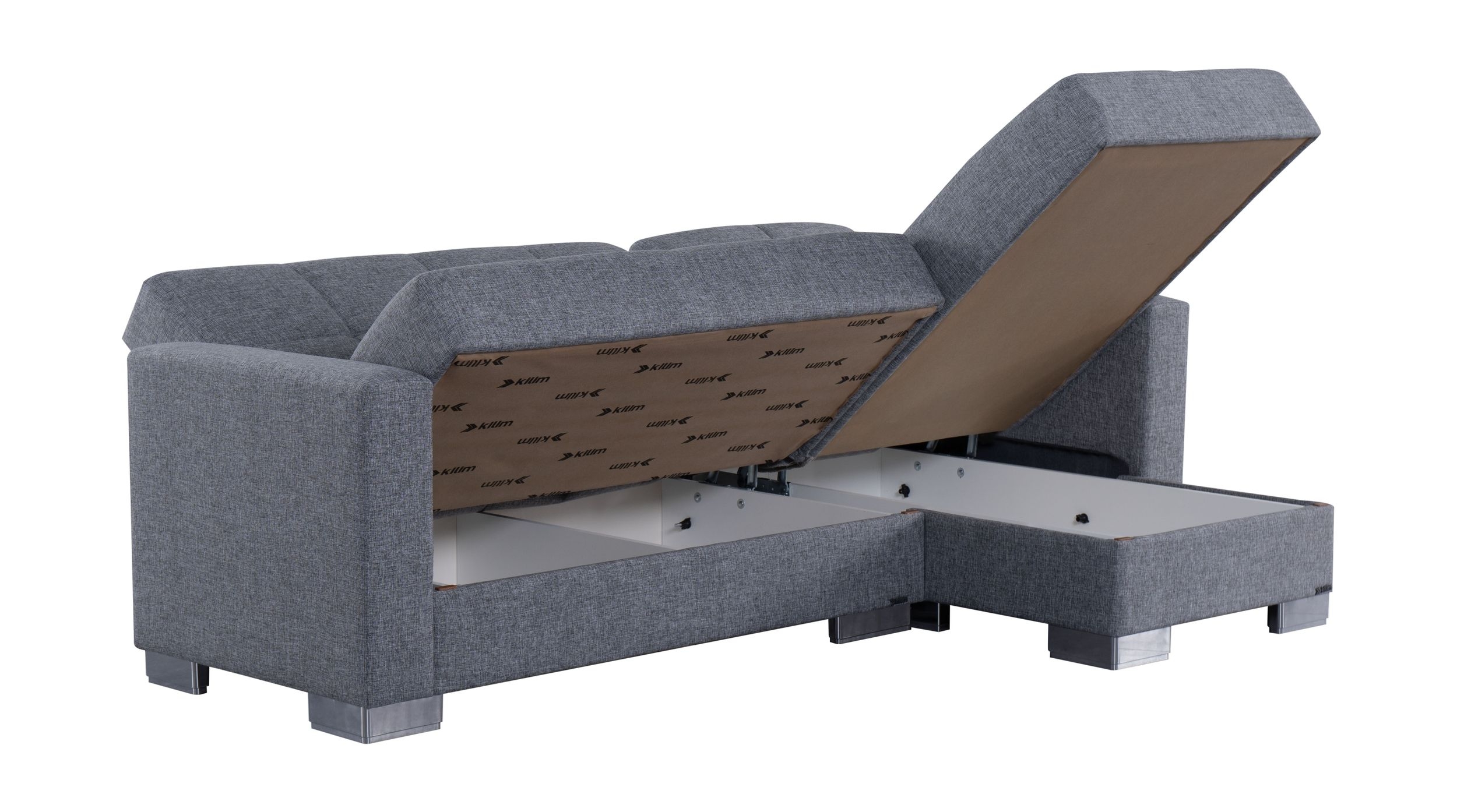 SM Armada Fabric Reversible Chaise Sleeper Storage Sectional Sofa