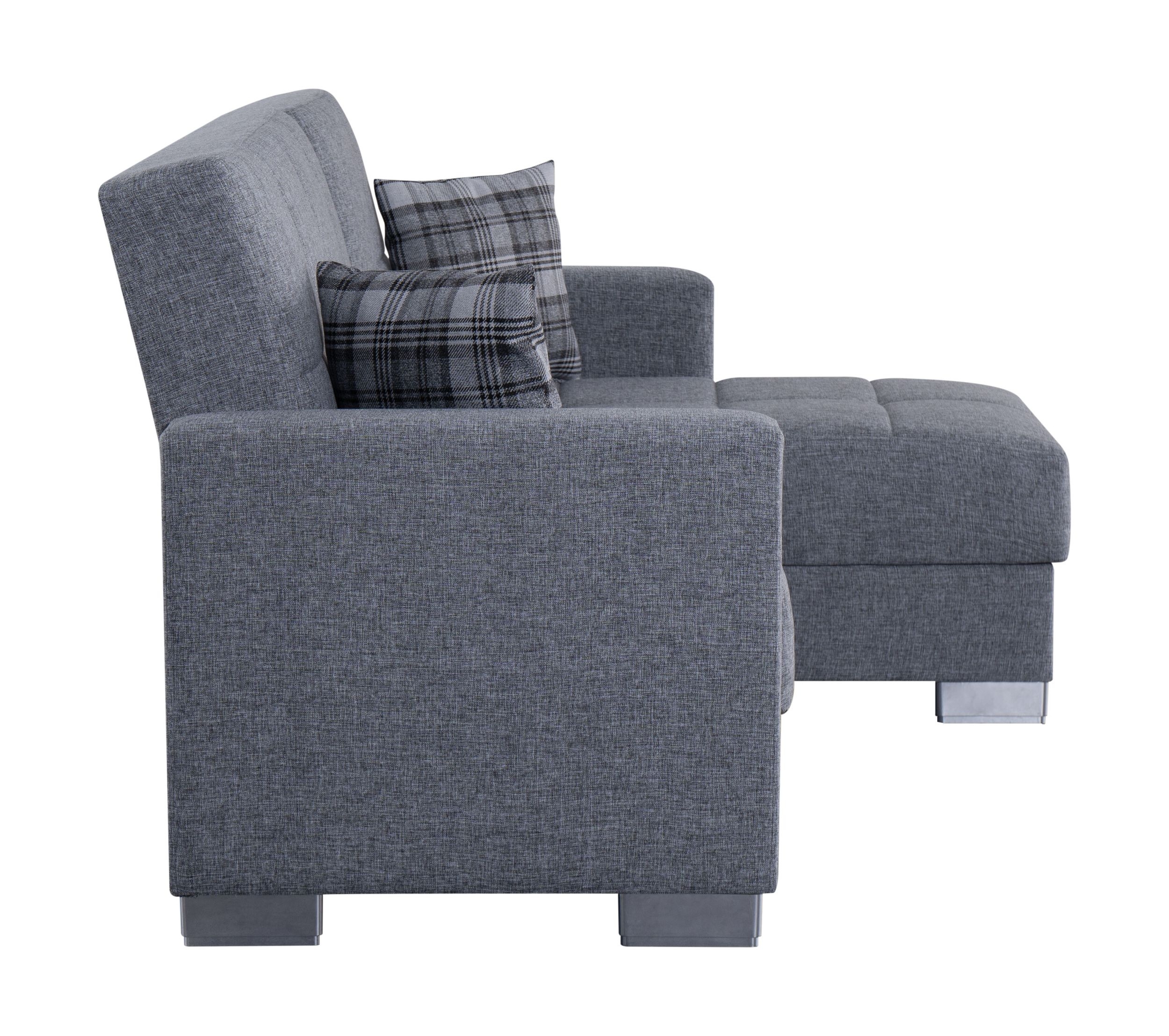 SM Armada Fabric Reversible Chaise Sleeper Storage Sectional Sofa