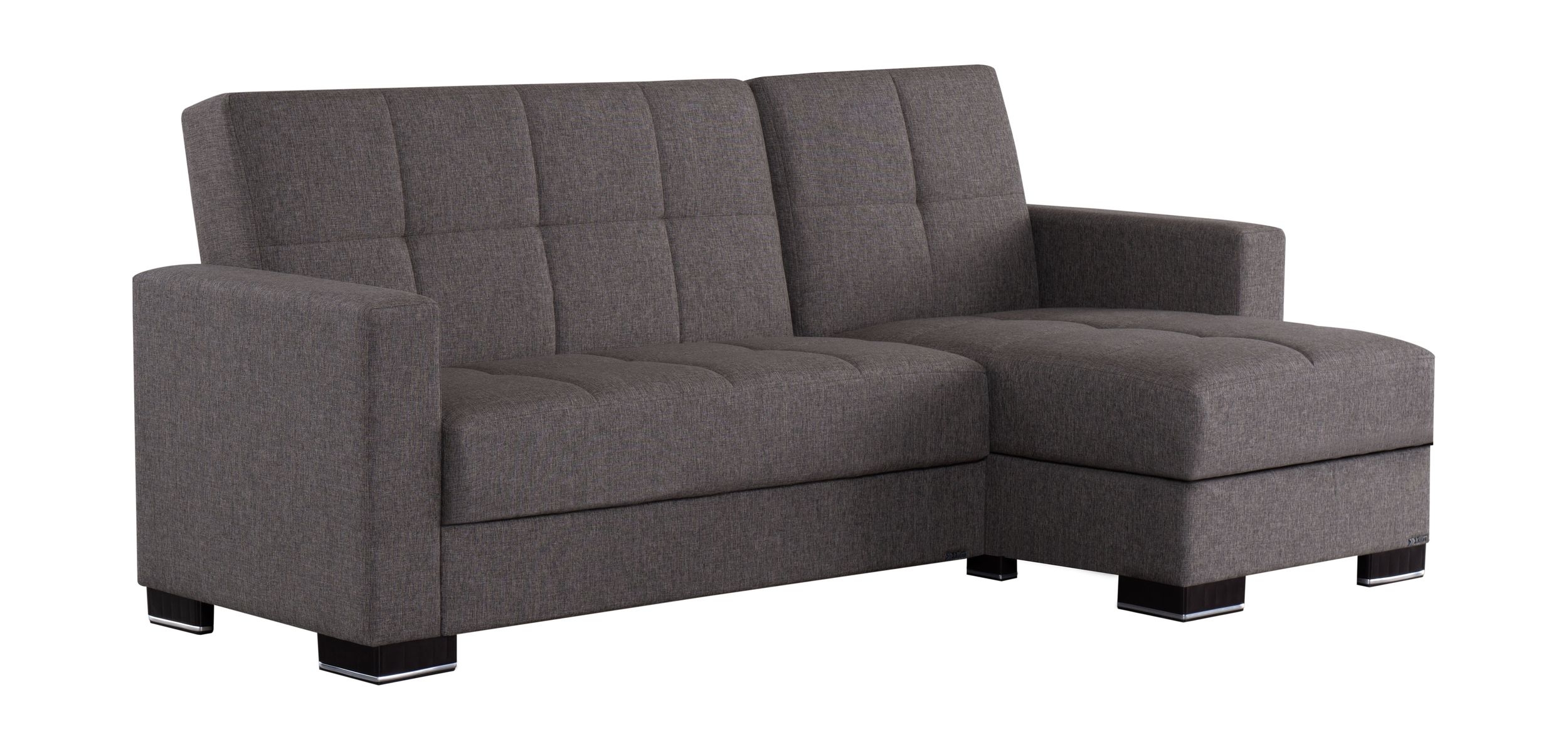 SM Armada Fabric/PU Reversible Chaise Sleeper Sectional Sofa