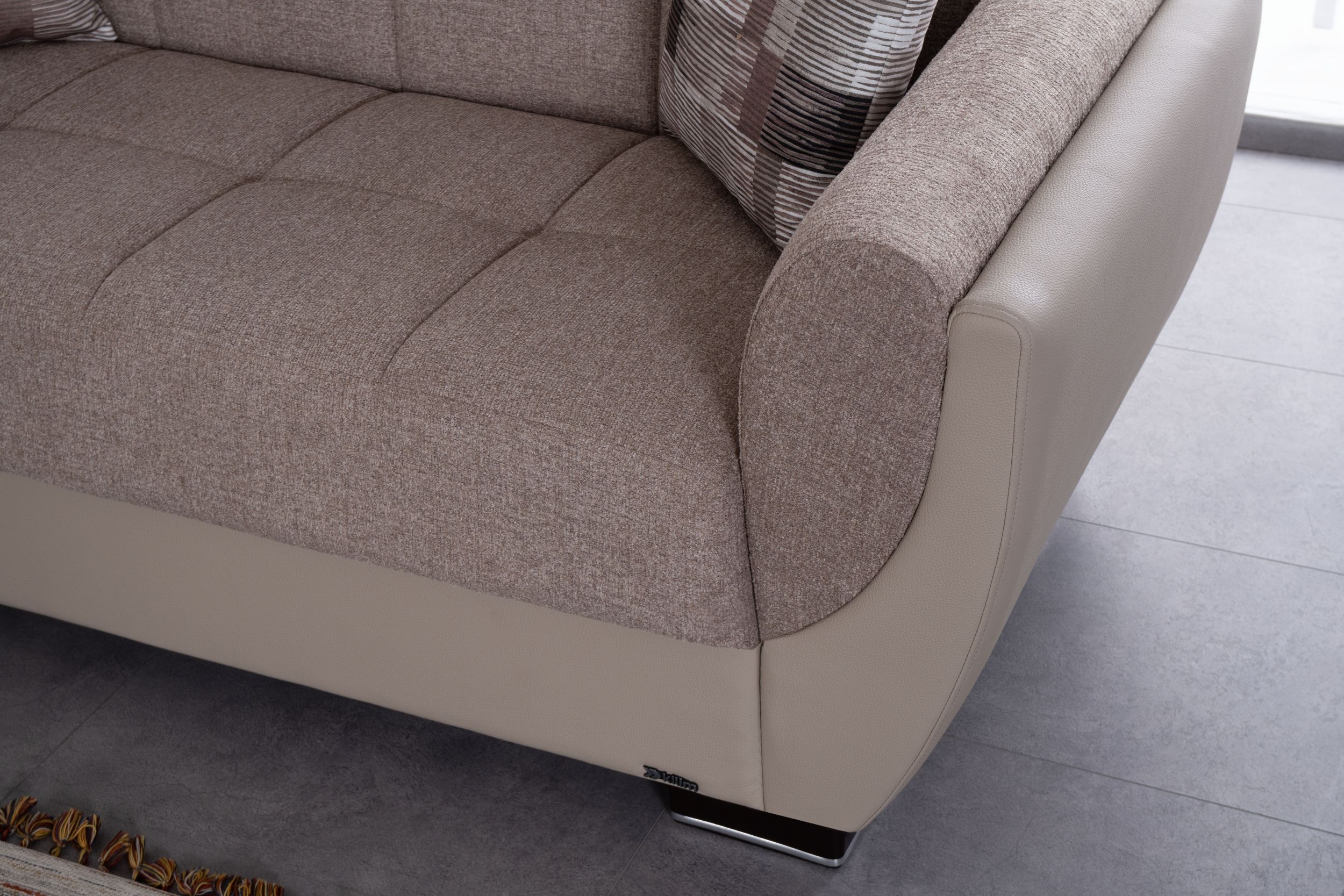 SM Armada Air Fabric/PU Sleeper Loveseat with Storage