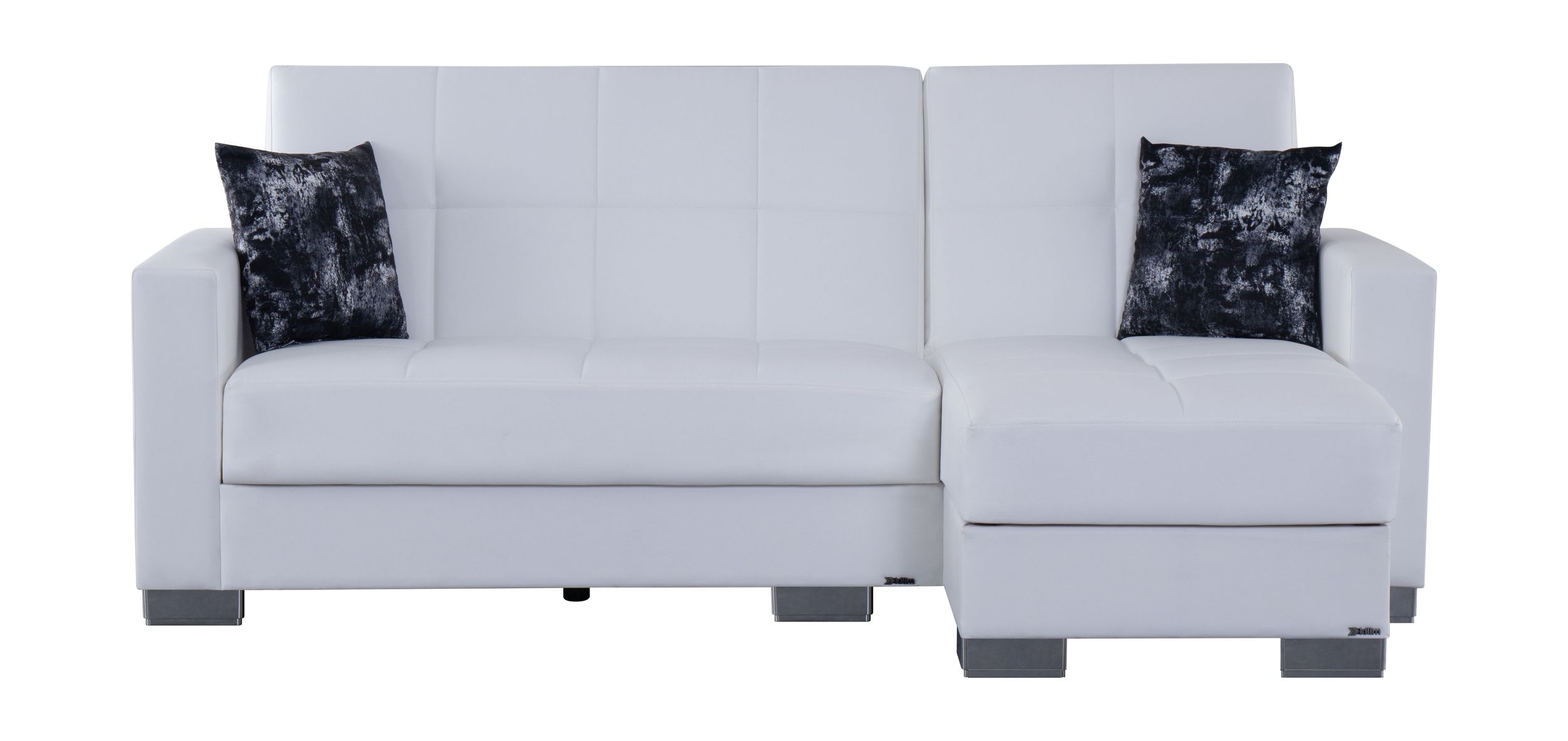 SM Armada Fabric/PU Reversible Chaise Sleeper Sectional Sofa
