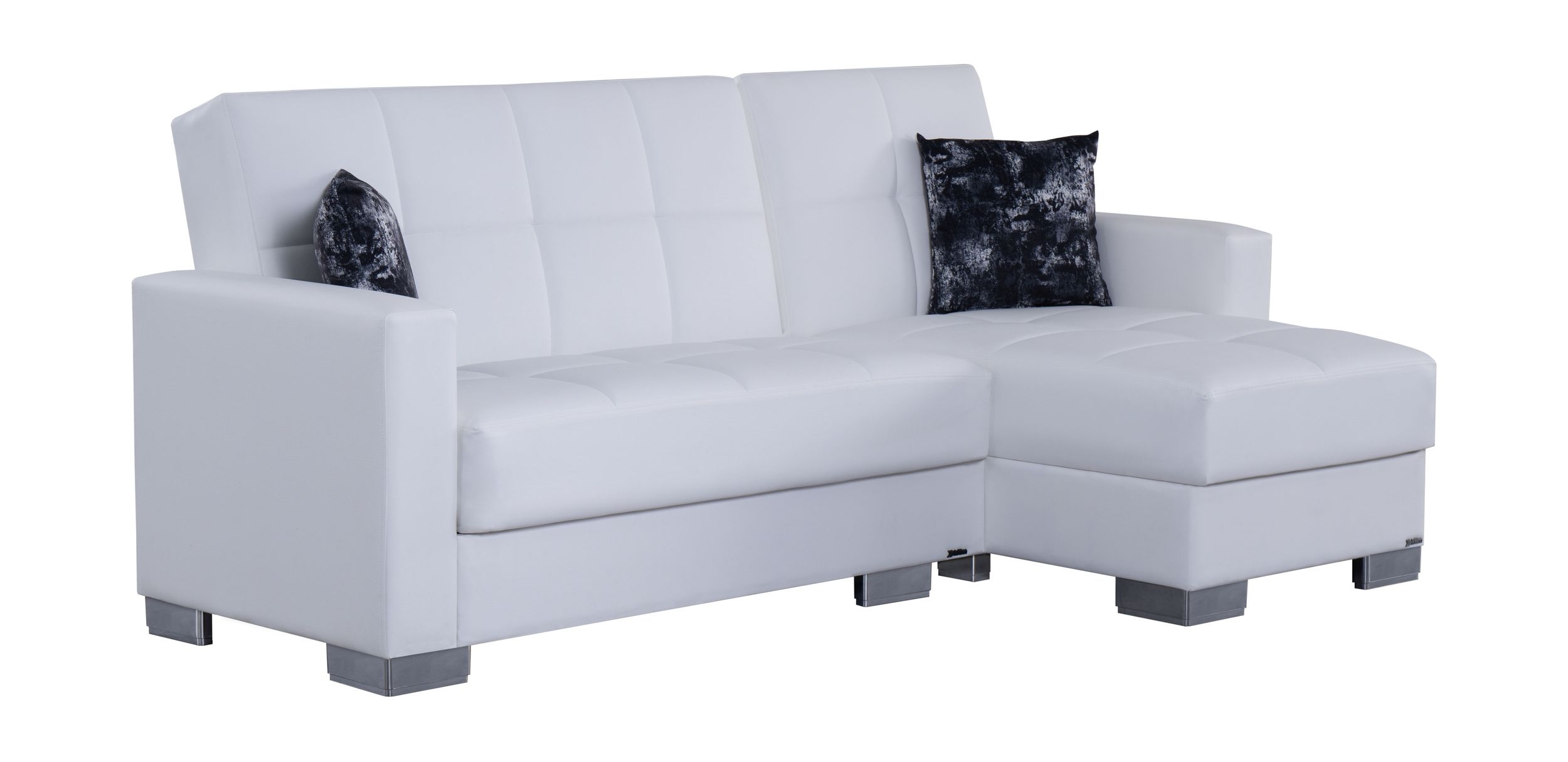 SM Armada Fabric/PU Reversible Chaise Sleeper Sectional Sofa