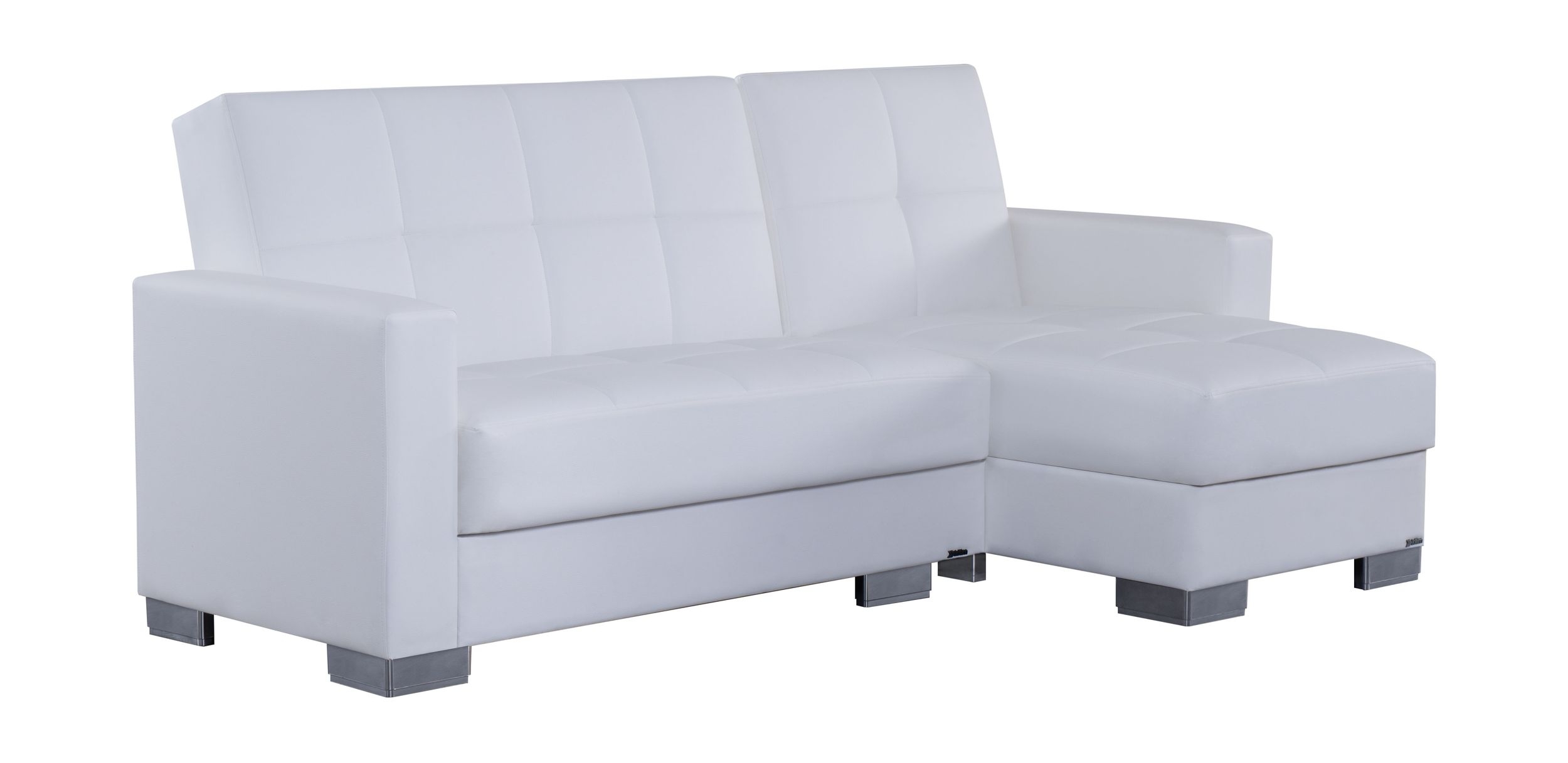SM Armada Fabric/PU Reversible Chaise Sleeper Sectional Sofa