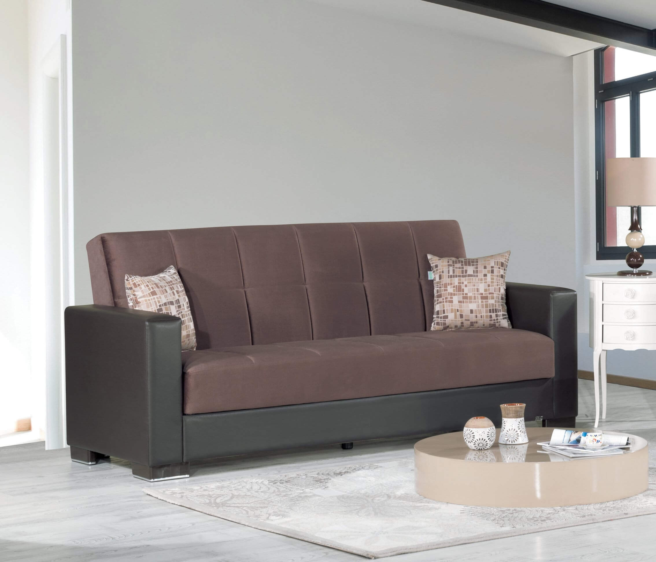 Armada Fabric/PU Convertible Sofabed
