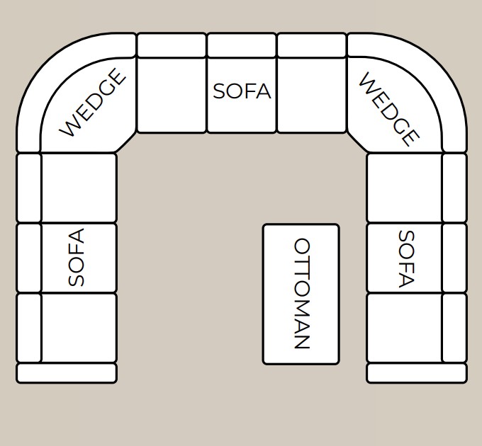 Armada X Customizable Fabric Convertible U-Shaped Sectional Sofa, Composition 7