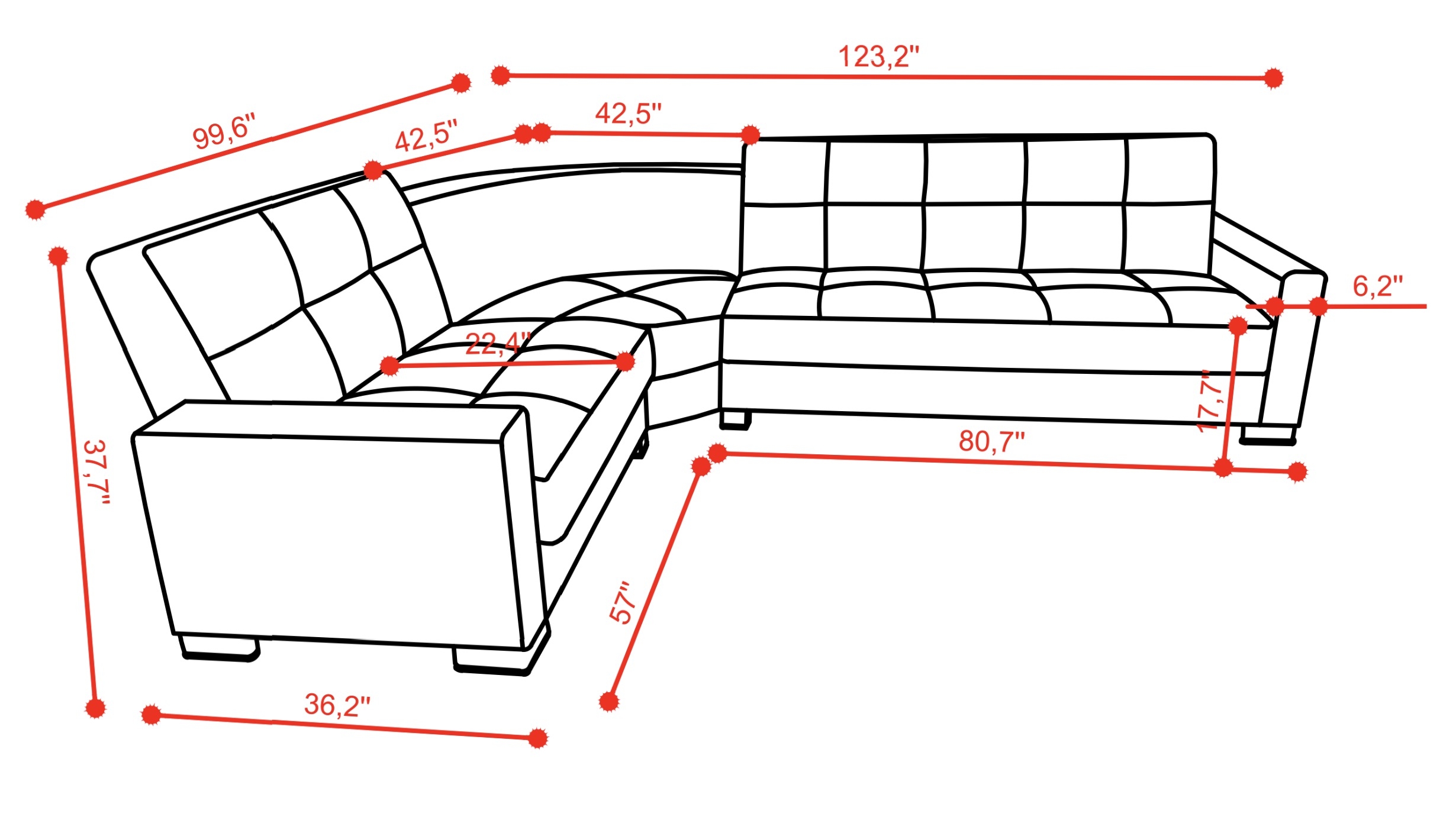 SM Armada Fabric Reversible L-Shape Sleeper Storage Sectional Sofa