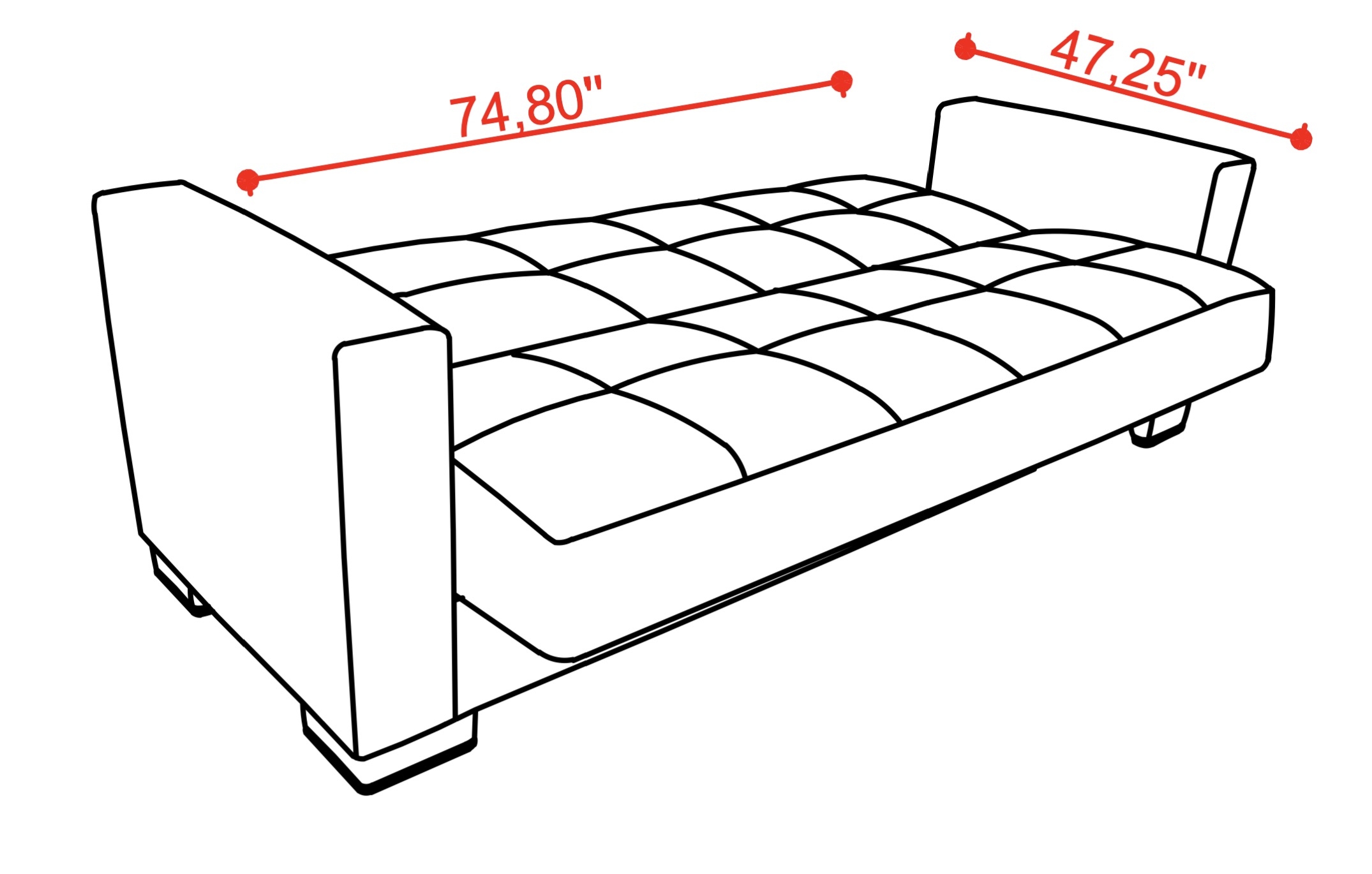 SM Armada Fabric/PU Sleeper Storage Living Room Set