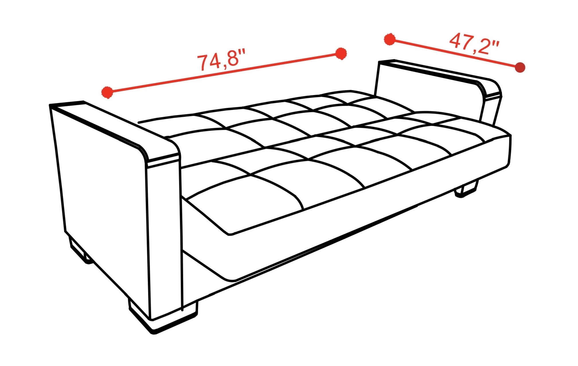 microfiber fabric futon folding sofa bed with storage underneath seat 