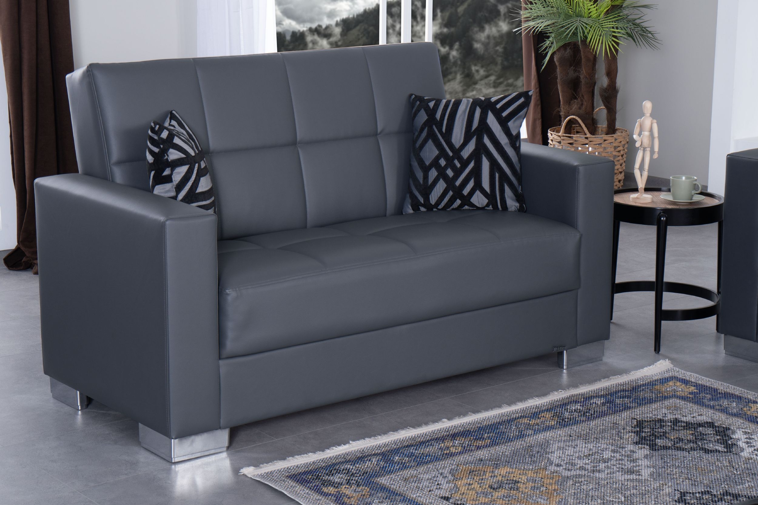 SM Armada PU Sleeper Loveseat with Storage